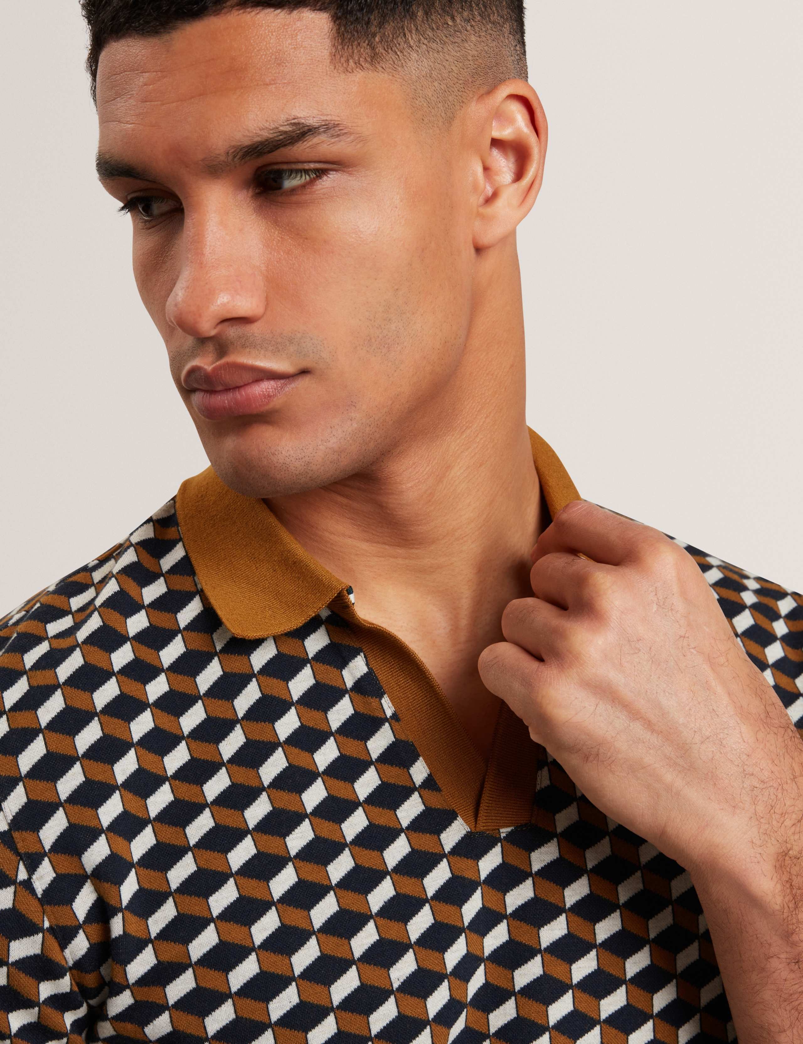 Geometric Jacquard Polo Shirt 3 of 7