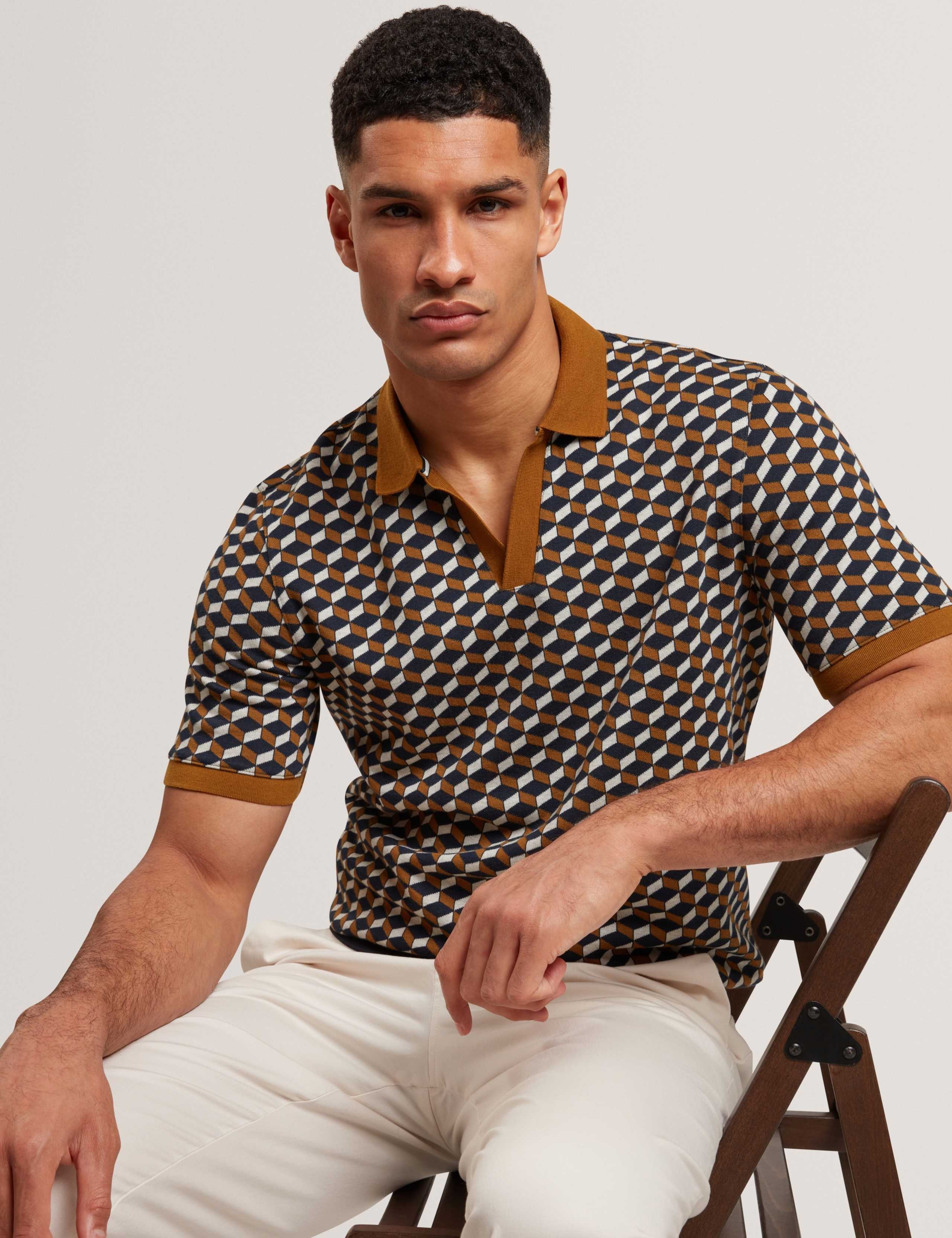 Geometric Jacquard Polo Shirt 6 of 7