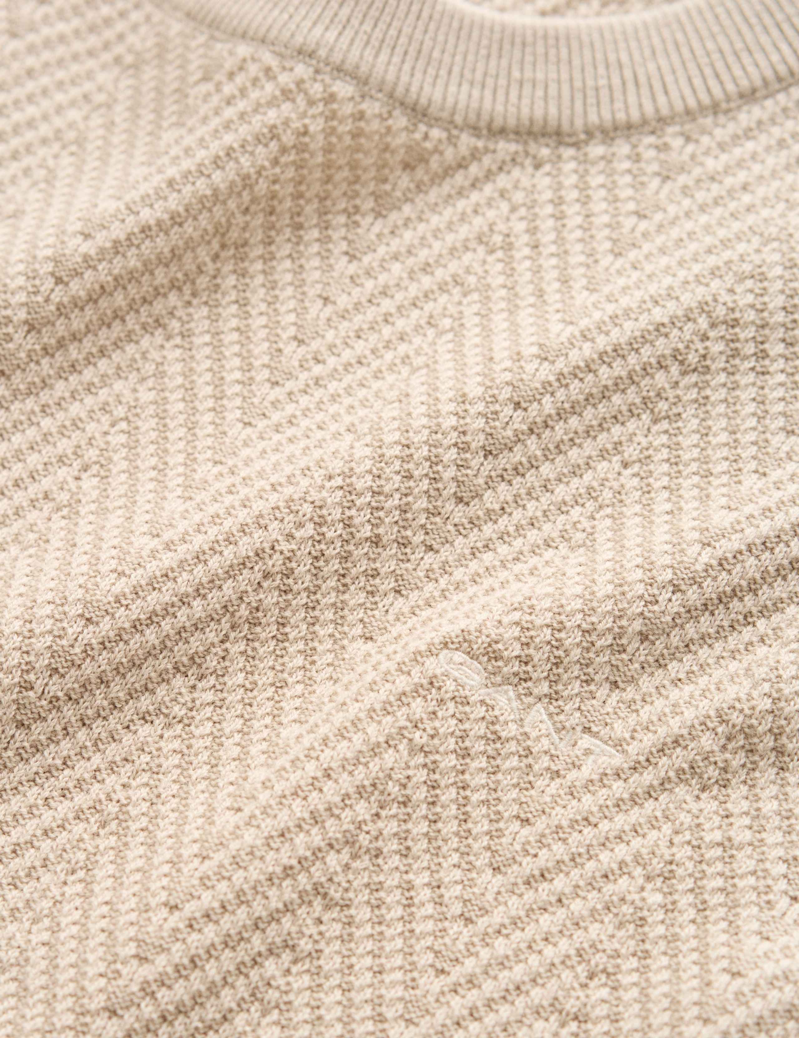 Cotton Rich Textured Crew Neck Jumper 2 of 2