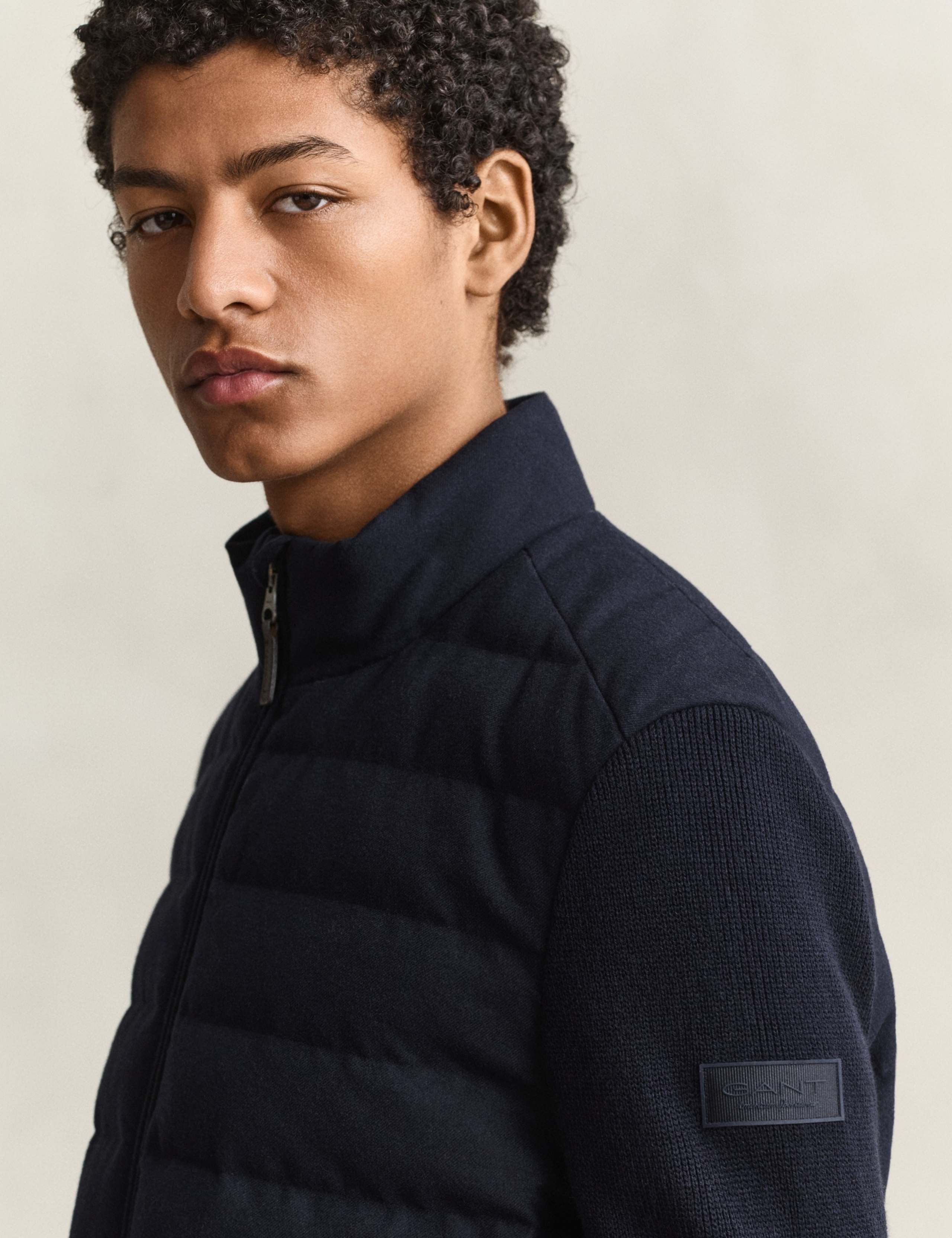 Wool Blend Padded Bomber Jacket 7 of 9