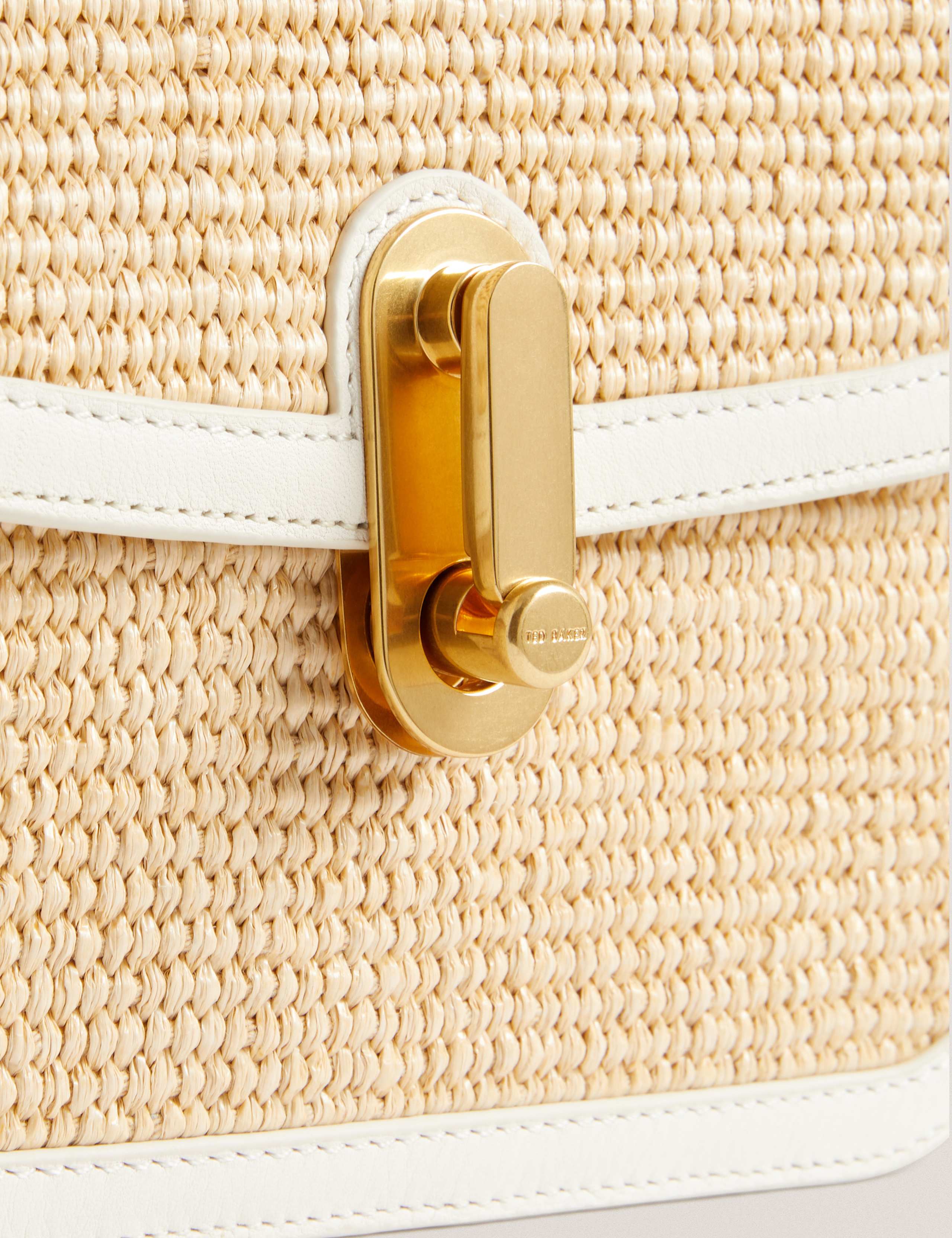 Raffia Effect Twist Lock Cross Body Bag 4 of 4