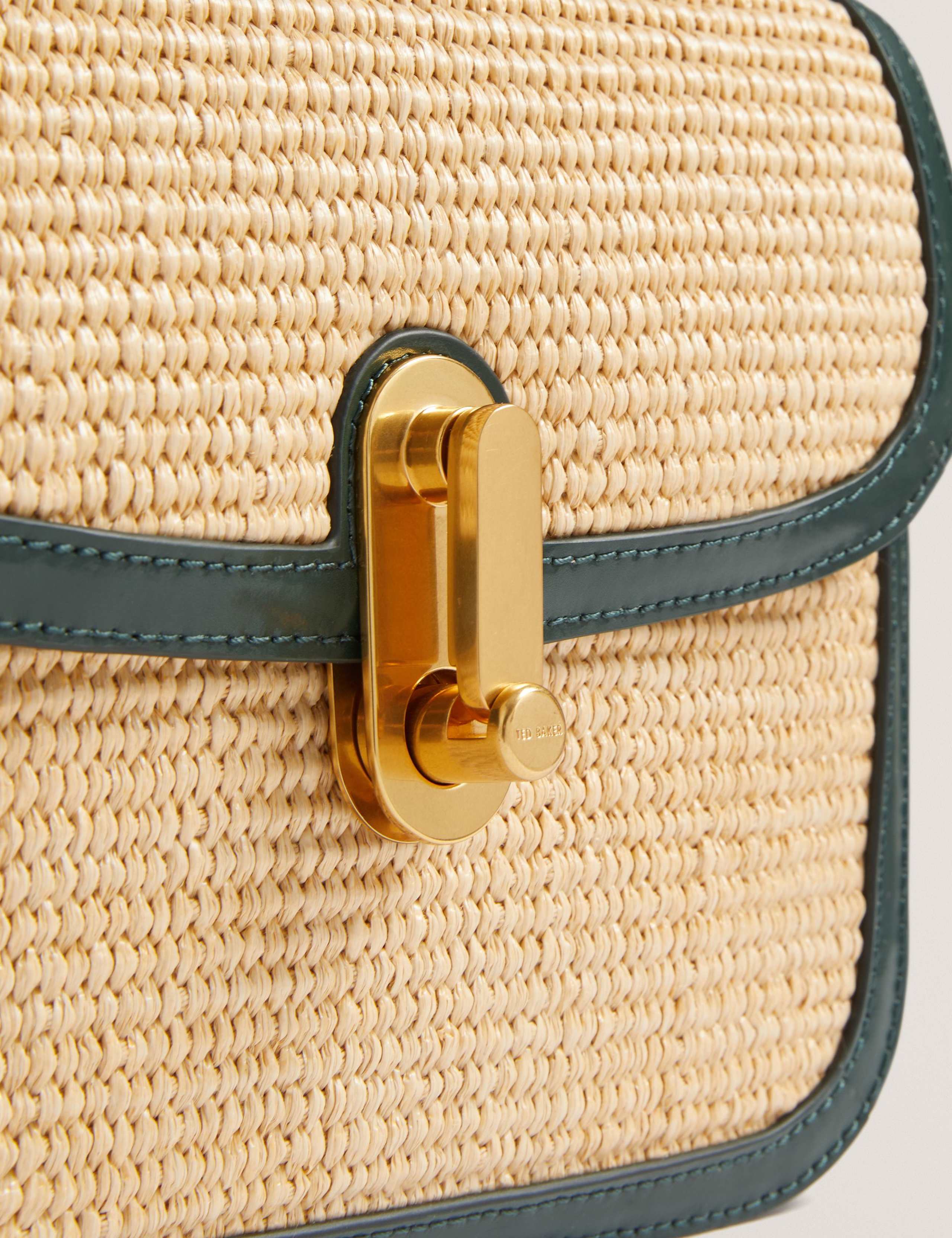 Raffia Effect Twist Lock Cross Body Bag 2 of 4