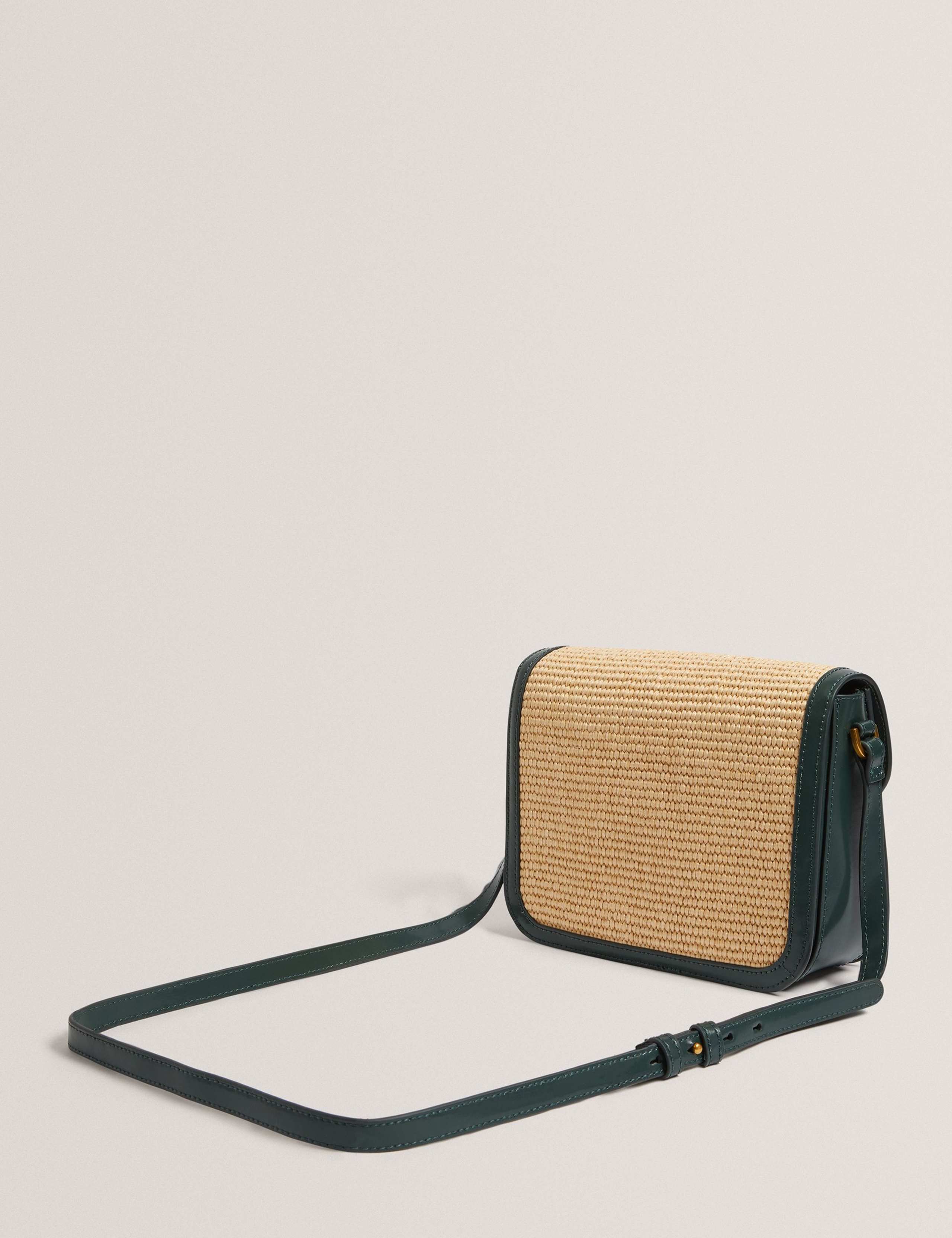 Raffia Effect Twist Lock Cross Body Bag 3 of 4