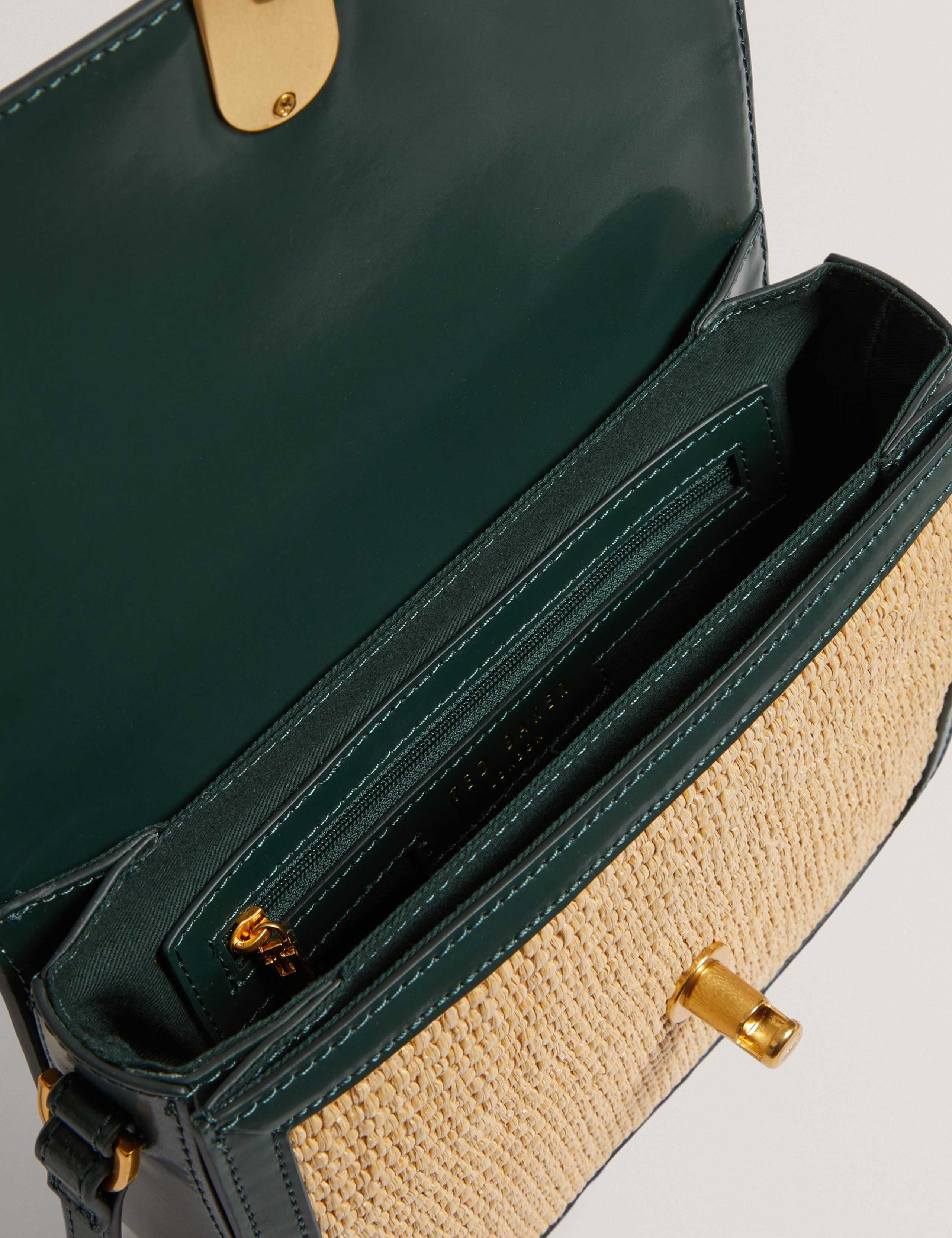 Raffia Effect Twist Lock Cross Body Bag 4 of 4