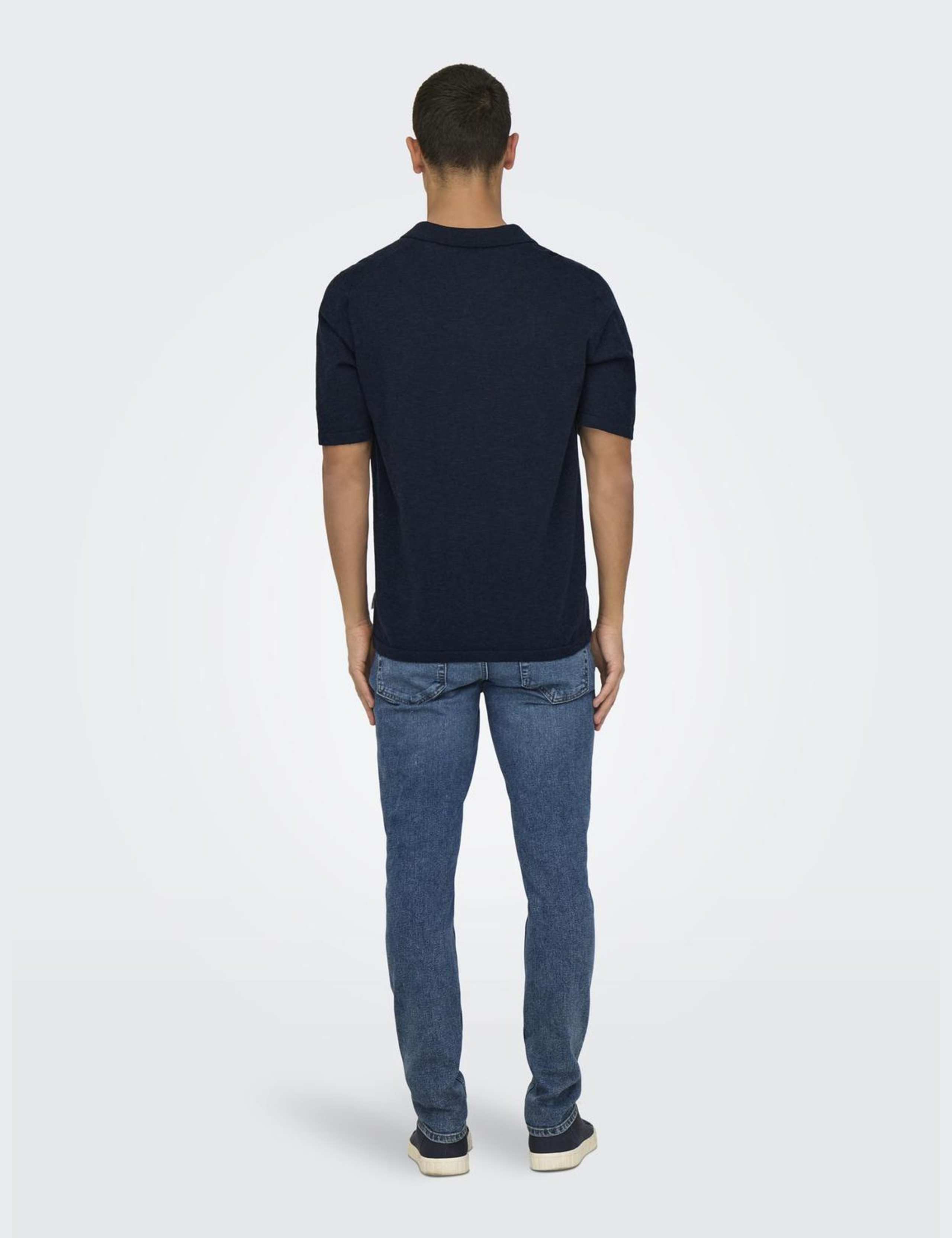 Linen Blend Knitted Polo Shirt 3 of 6