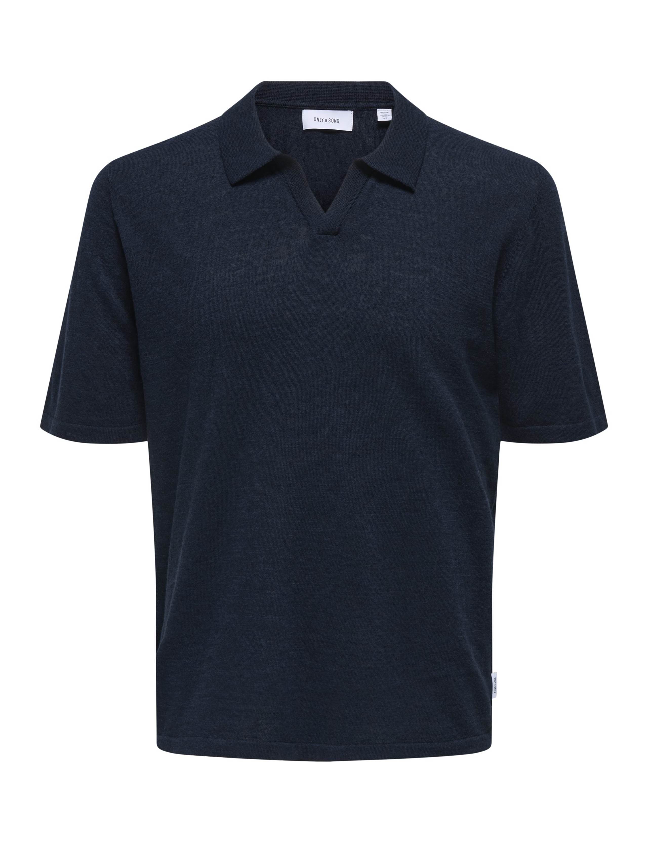 Linen Blend Knitted Polo Shirt 2 of 6