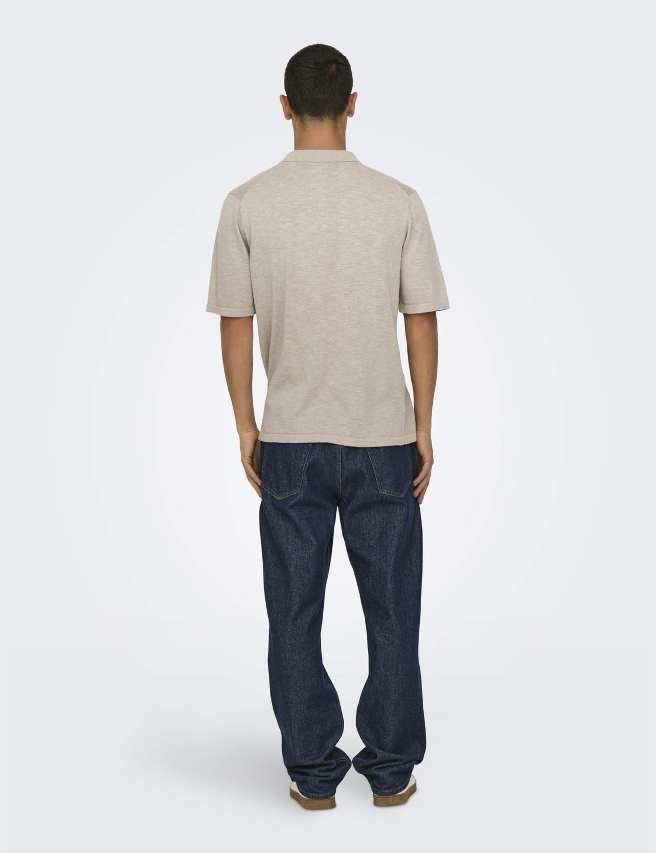 Linen Blend Knitted Polo Shirt 5 of 6