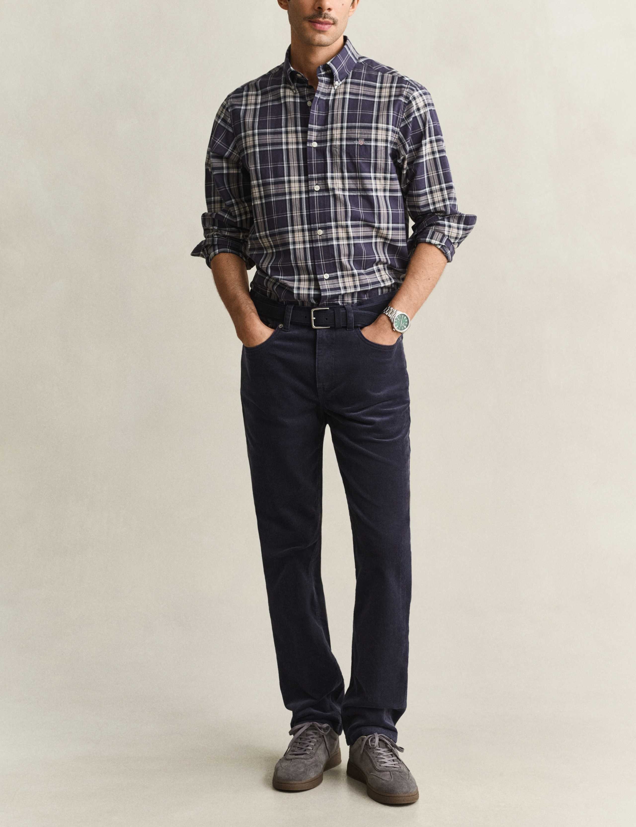 Regular Fit Pure Cotton Check Oxford Shirt 3 of 7