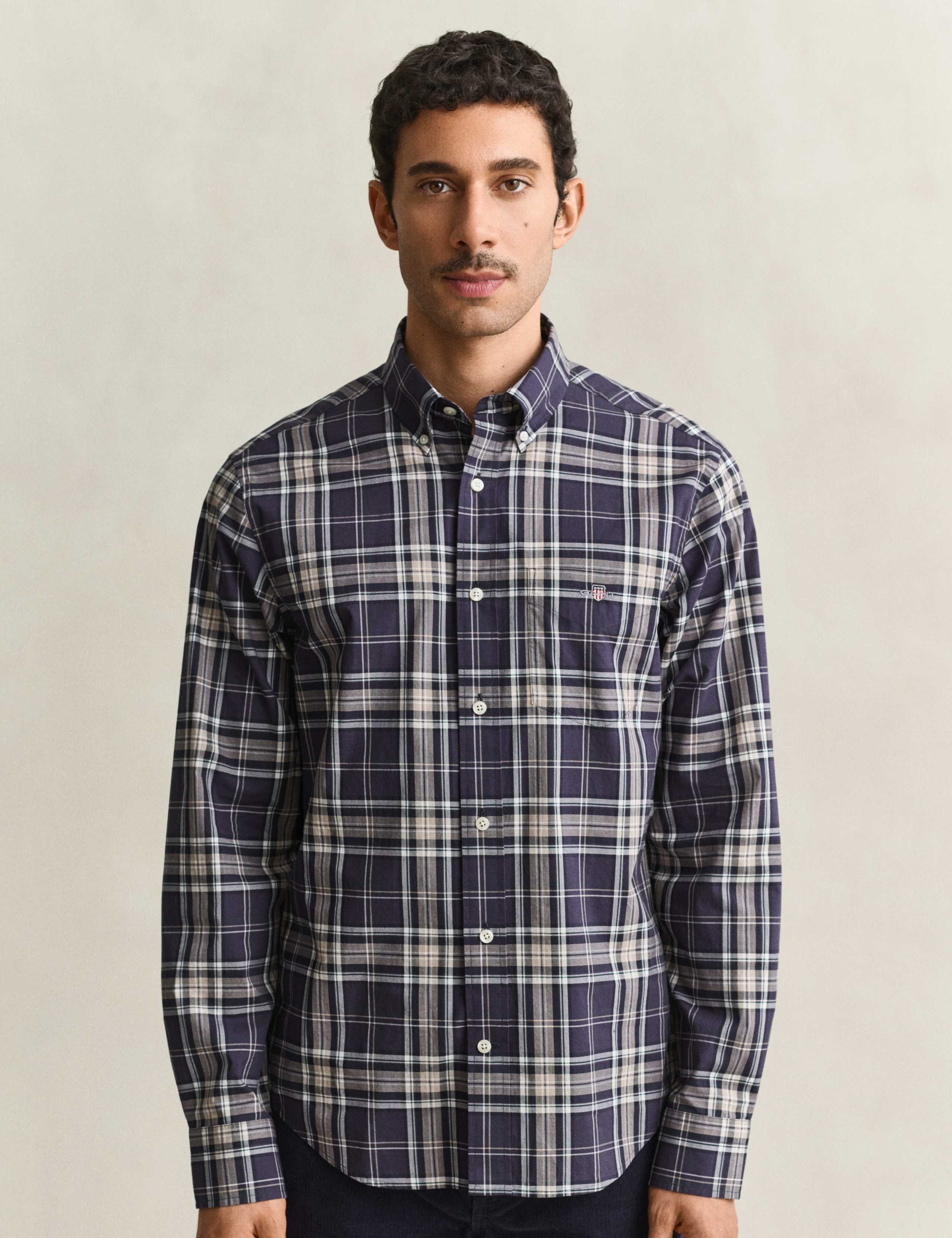 Regular Fit Pure Cotton Check Oxford Shirt 6 of 7
