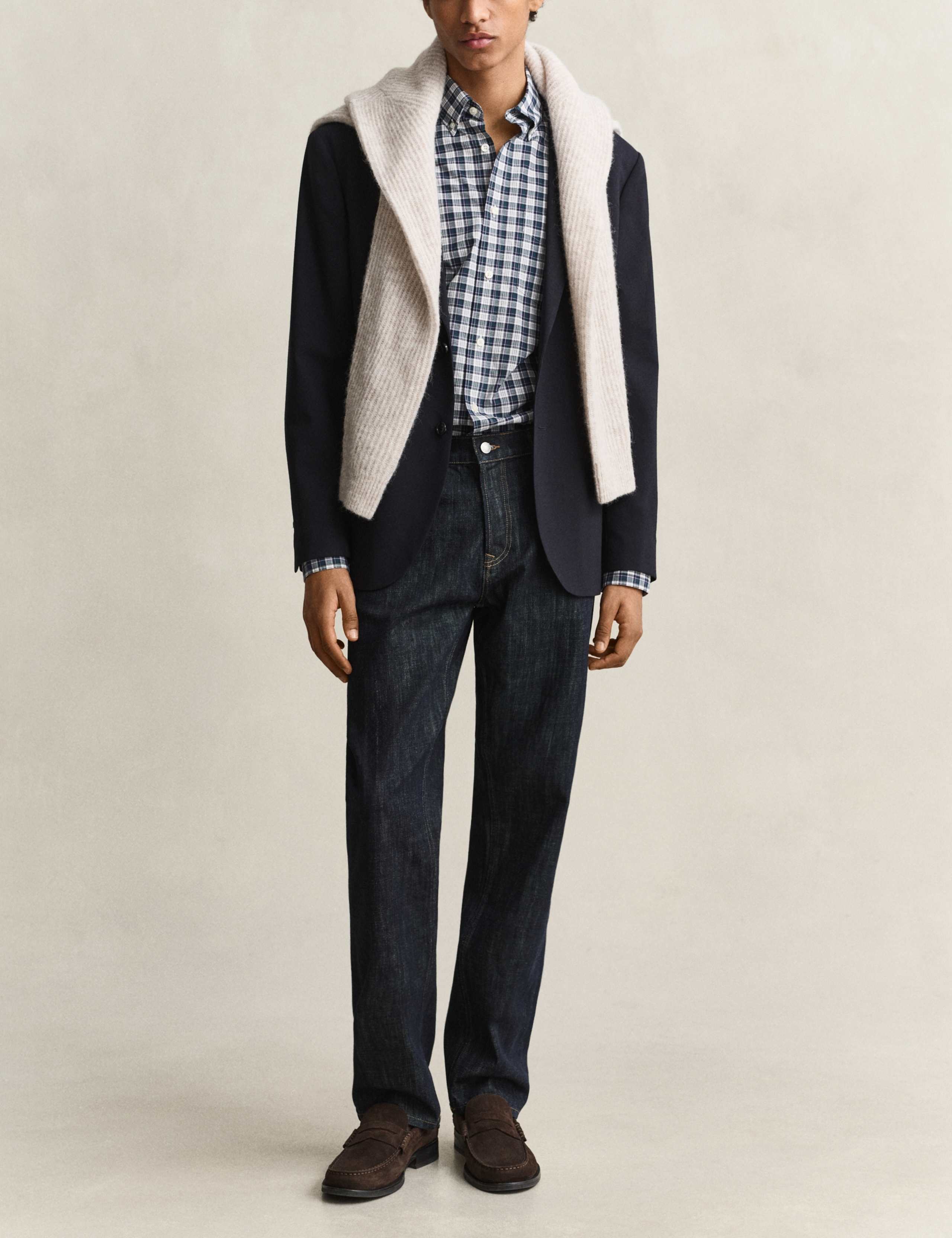 Regular Fit Pure Cotton Check Oxford Shirt 3 of 7