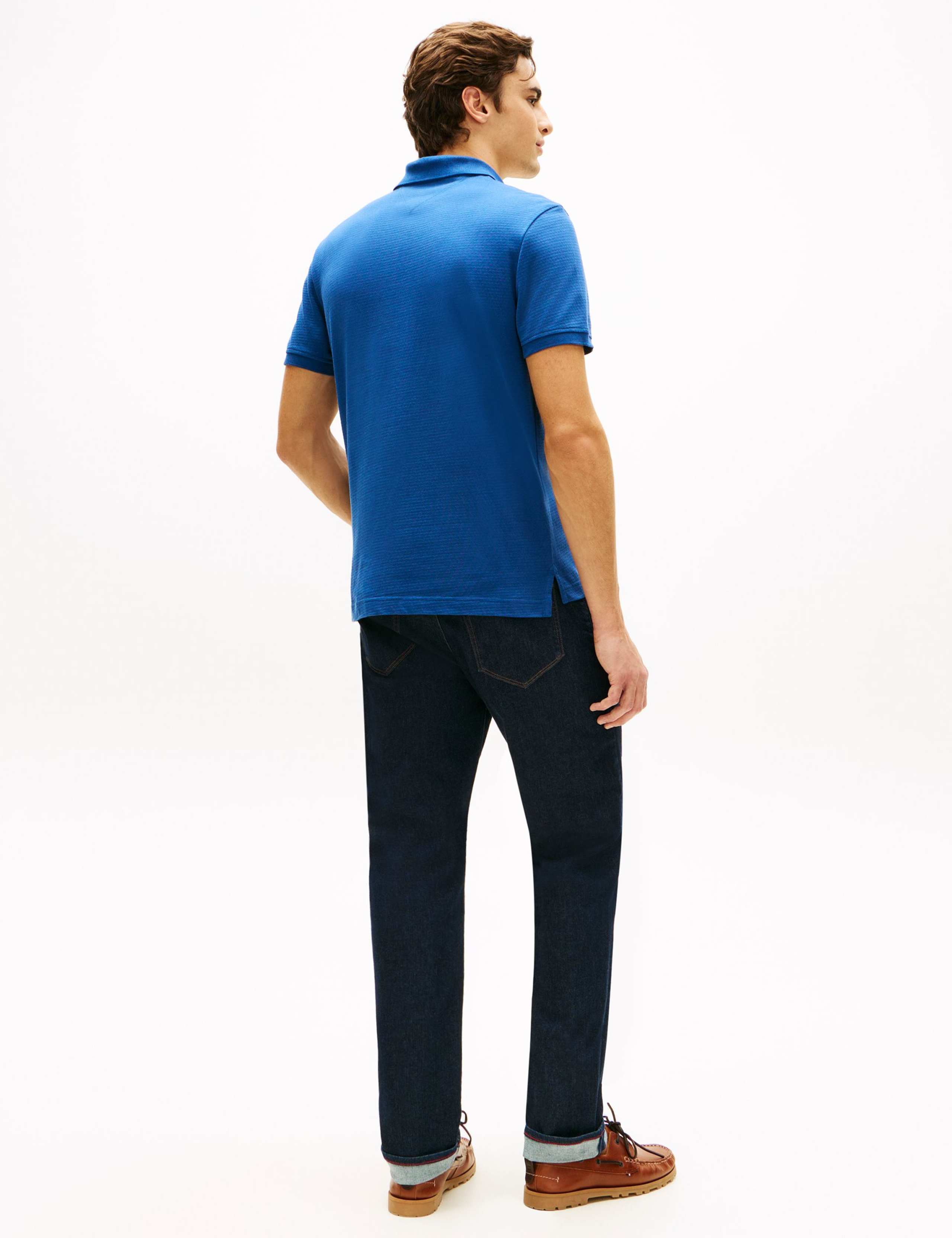 Cotton Rich Textured Half Zip Polo Shirt 5 of 5