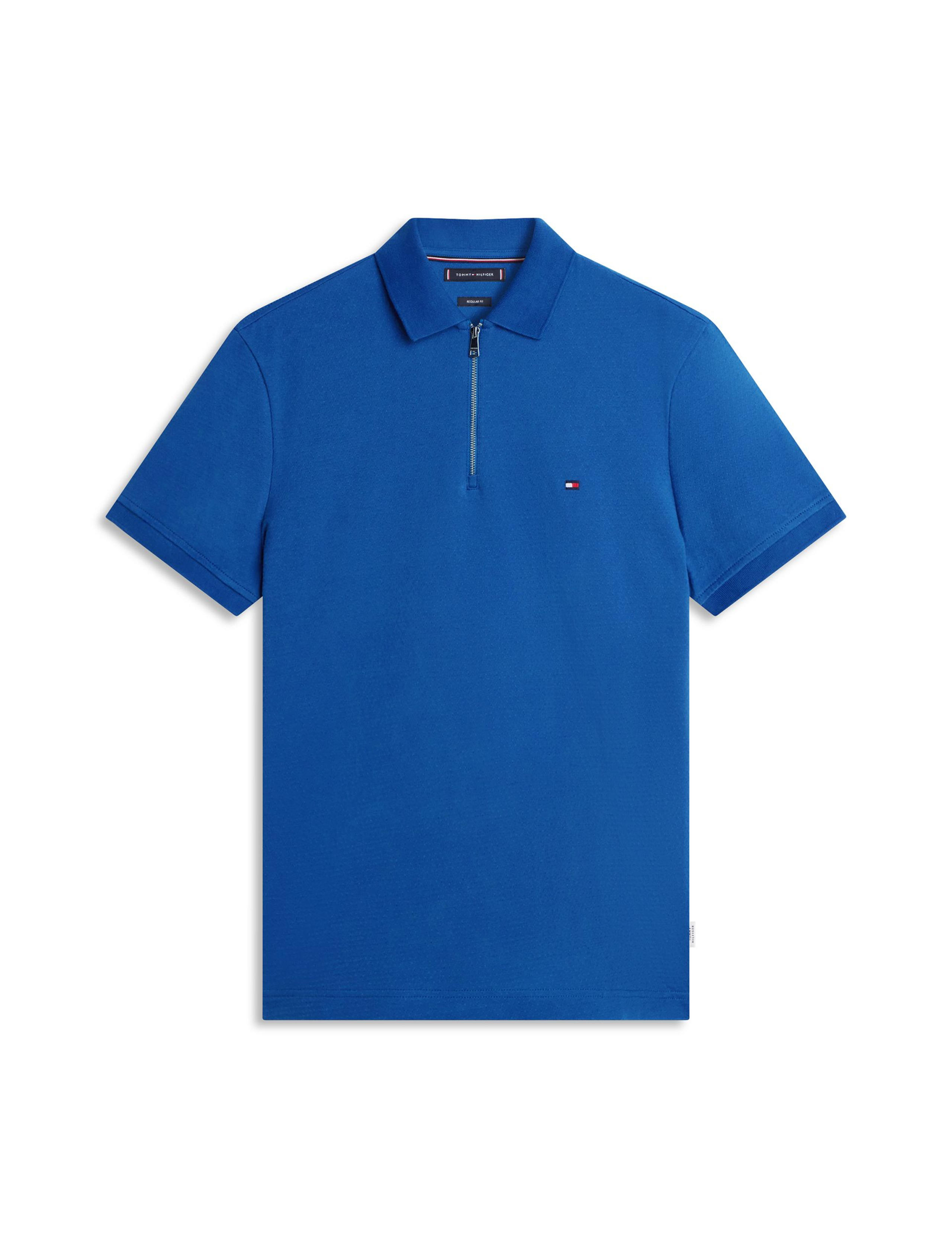 Cotton Rich Textured Half Zip Polo Shirt 2 of 5