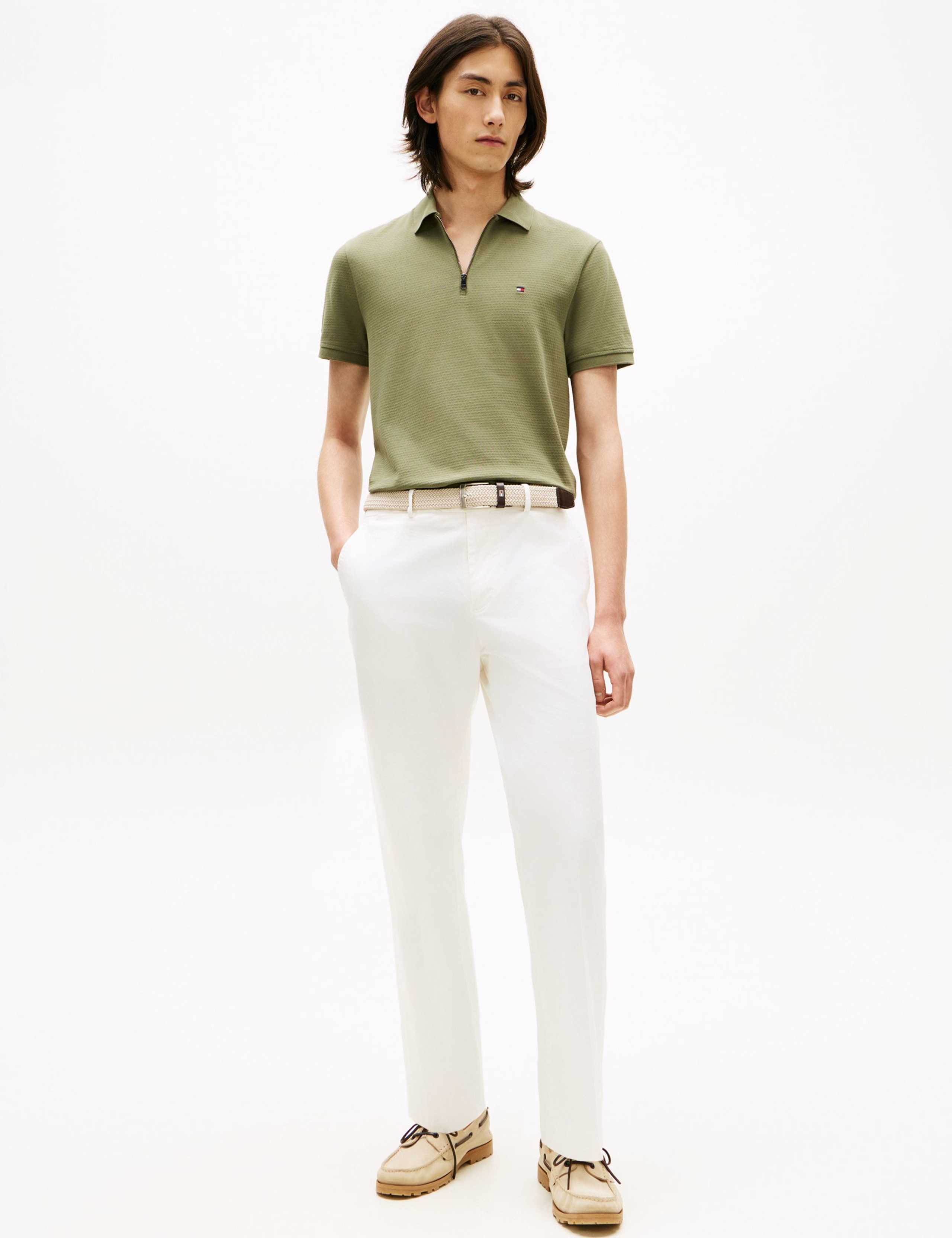 Cotton Rich Textured Half Zip Polo Shirt 3 of 5