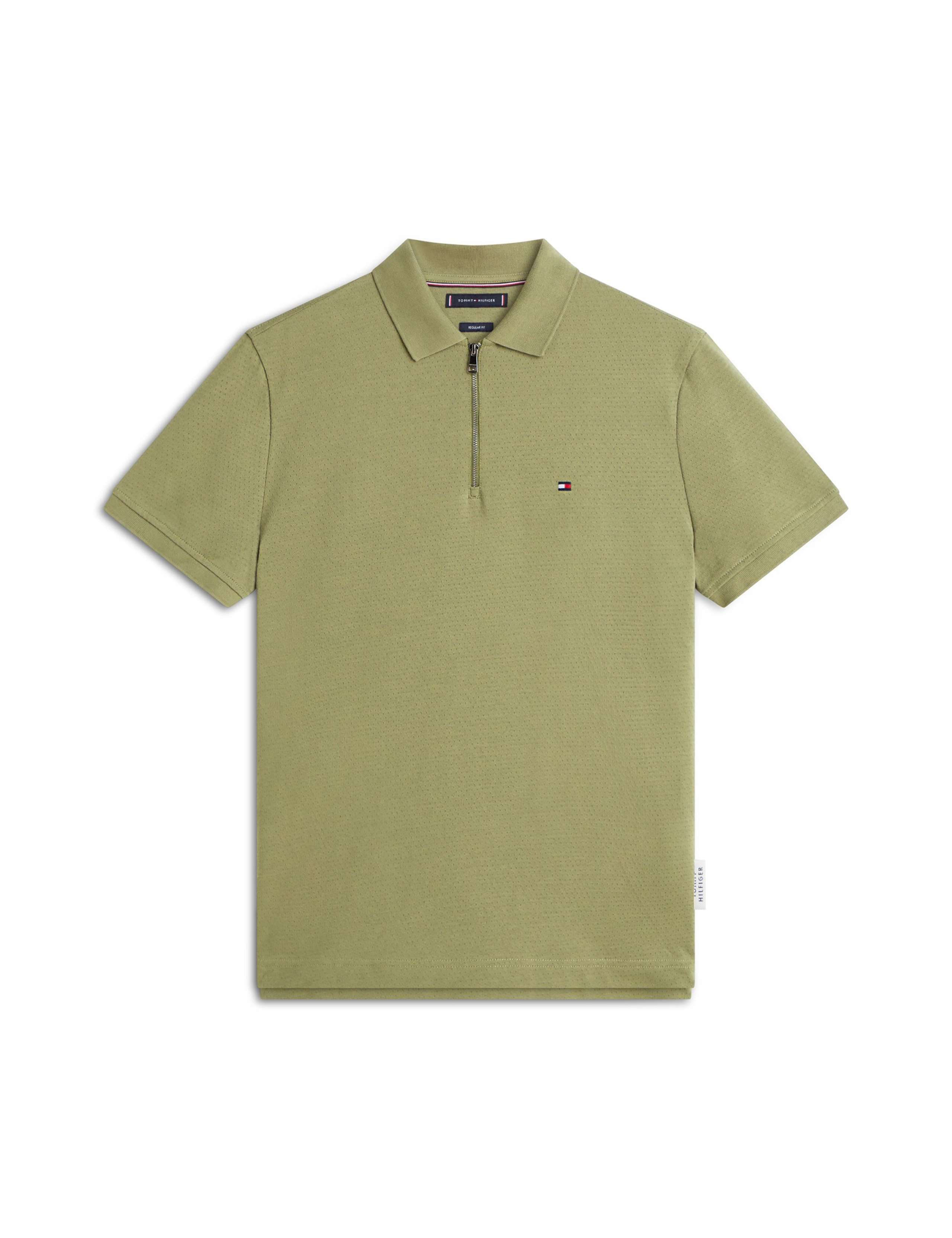Cotton Rich Textured Half Zip Polo Shirt 2 of 5
