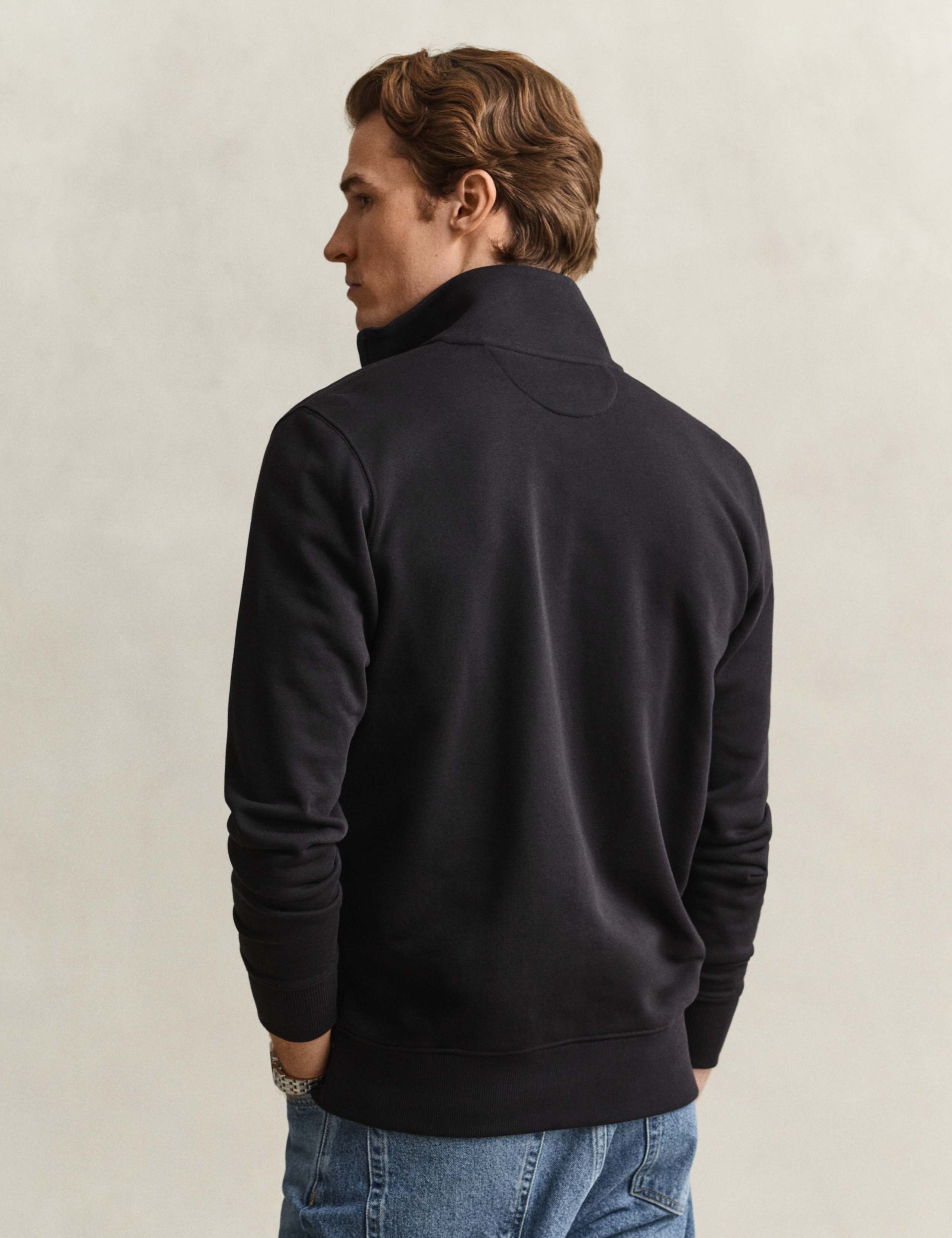 Cotton Rich High Neck Zip Up Sweatshirt 4 of 5