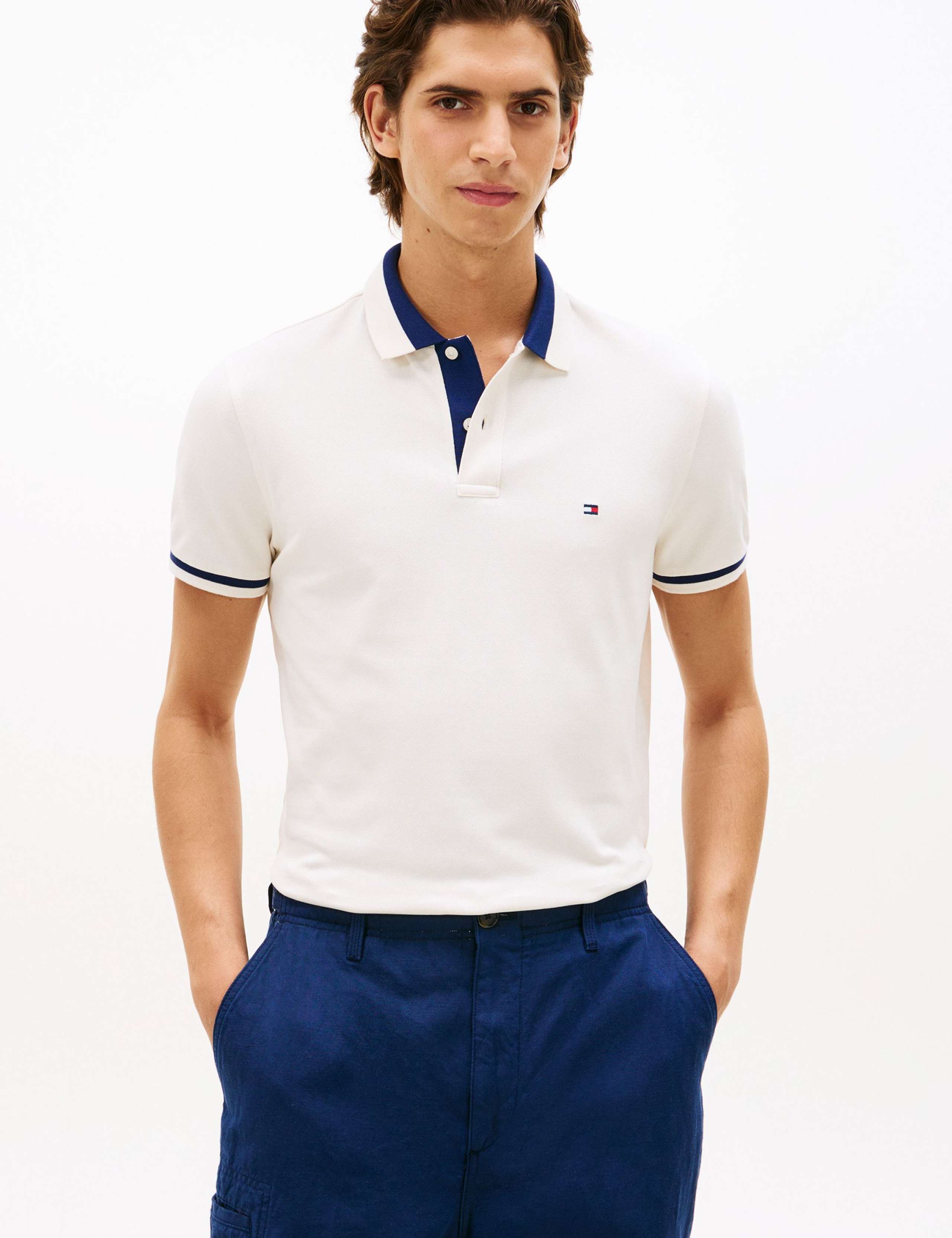 Cotton Rich Tipped Polo Shirt 1 of 5