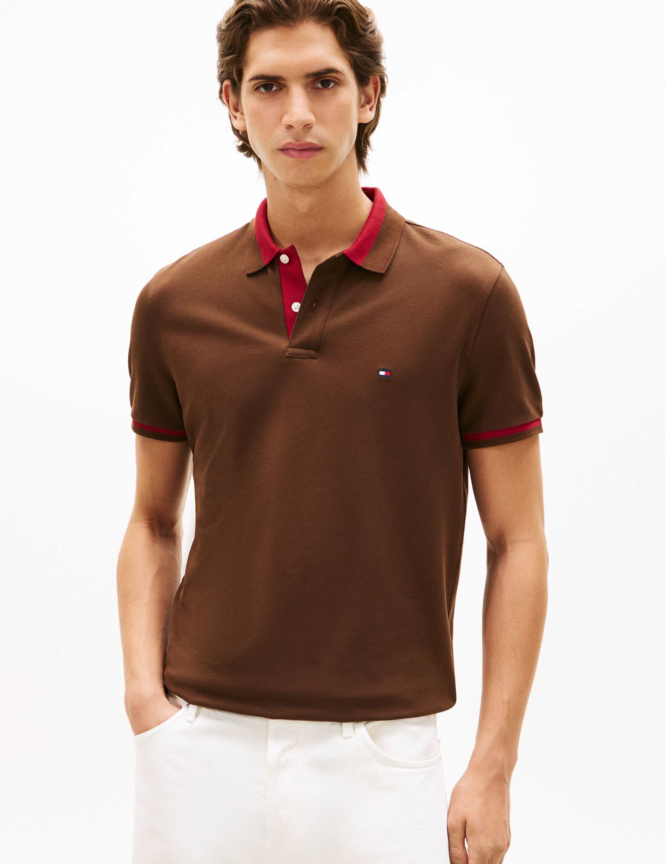 Cotton Rich Tipped Polo Shirt 1 of 5