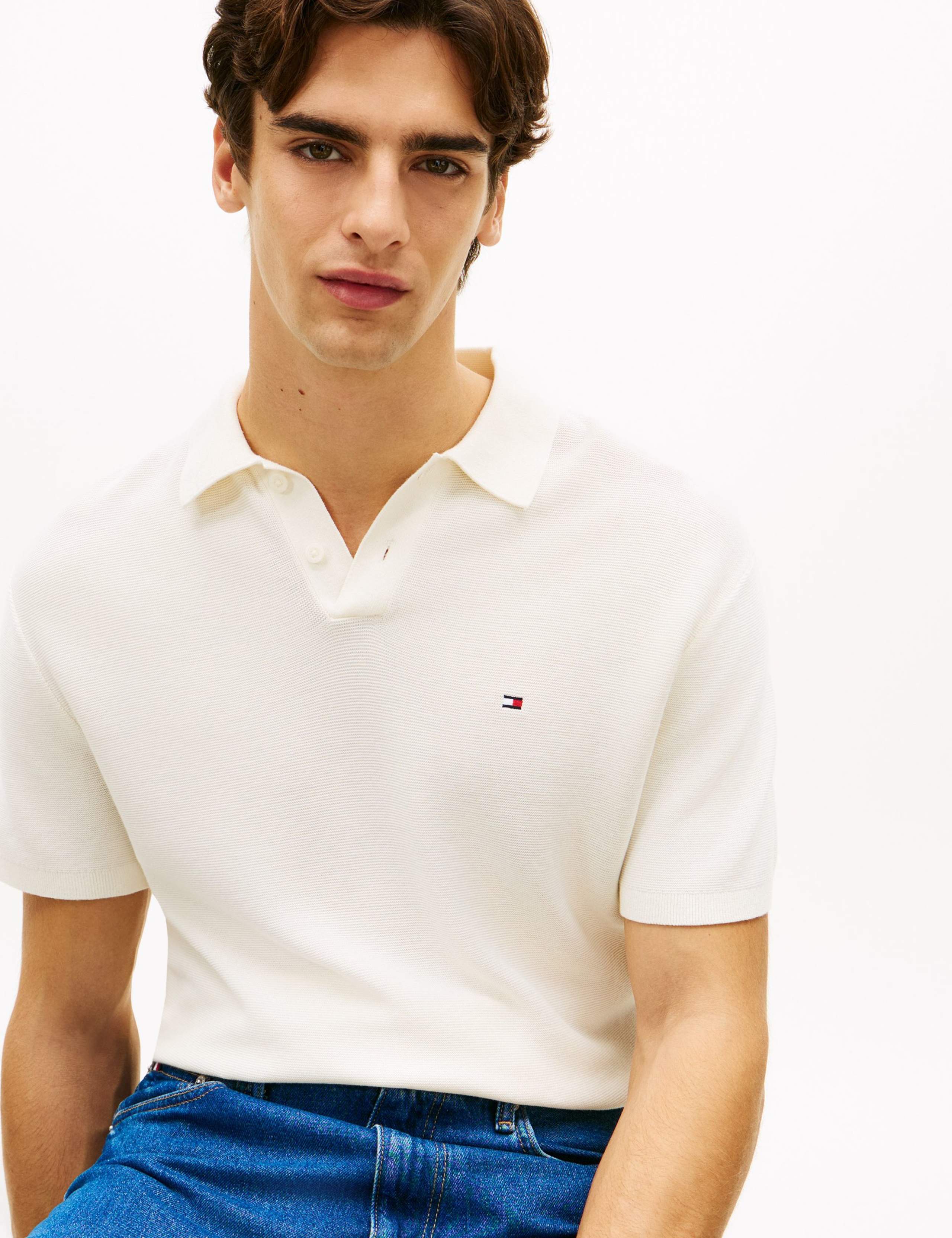 Pure Cotton Textured Knitted Polo Shirt 5 of 5