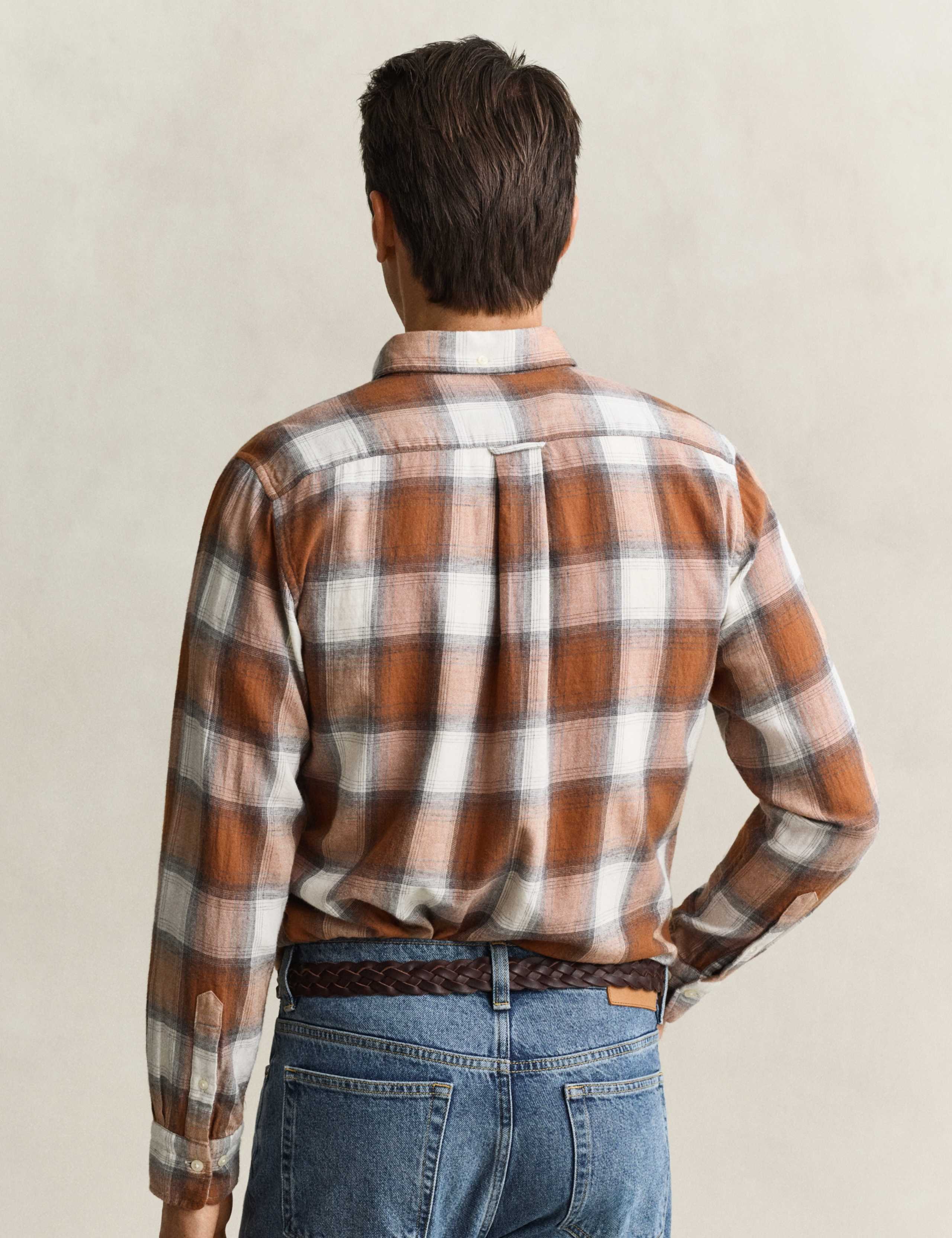 Regular Fit Pure Cotton Check Flannel Shirt 3 of 6