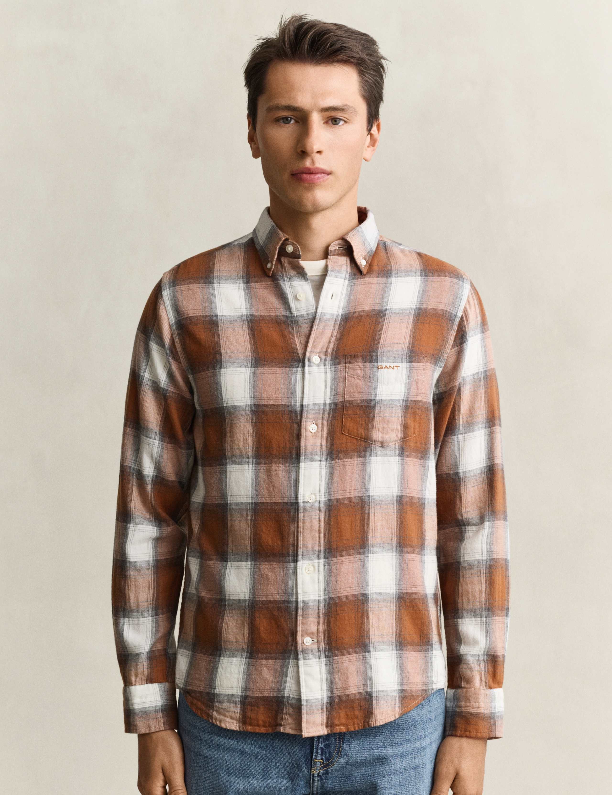 Regular Fit Pure Cotton Check Flannel Shirt 4 of 6