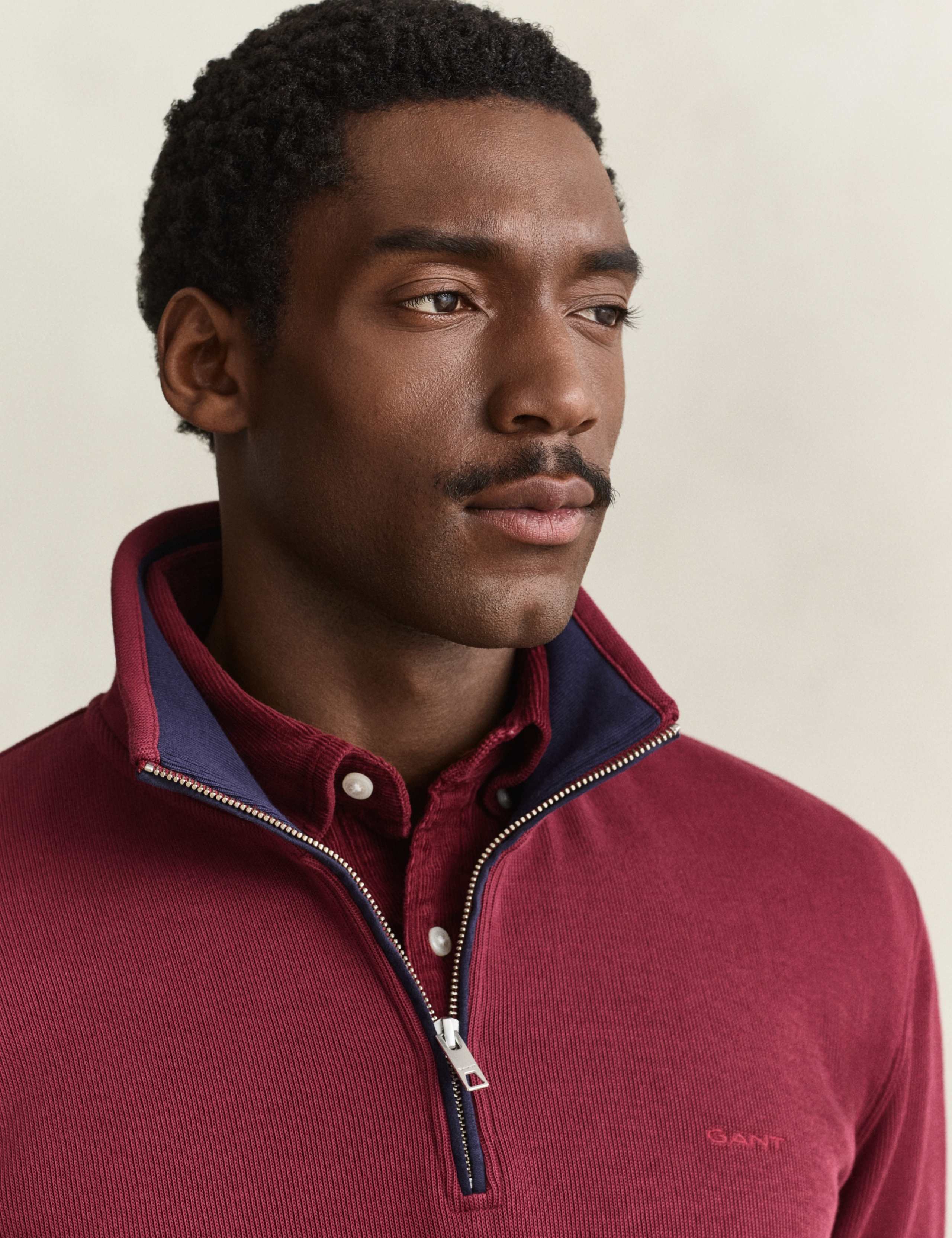 Pure Cotton Ribbed Half Zip Sweatshirt 5 of 5