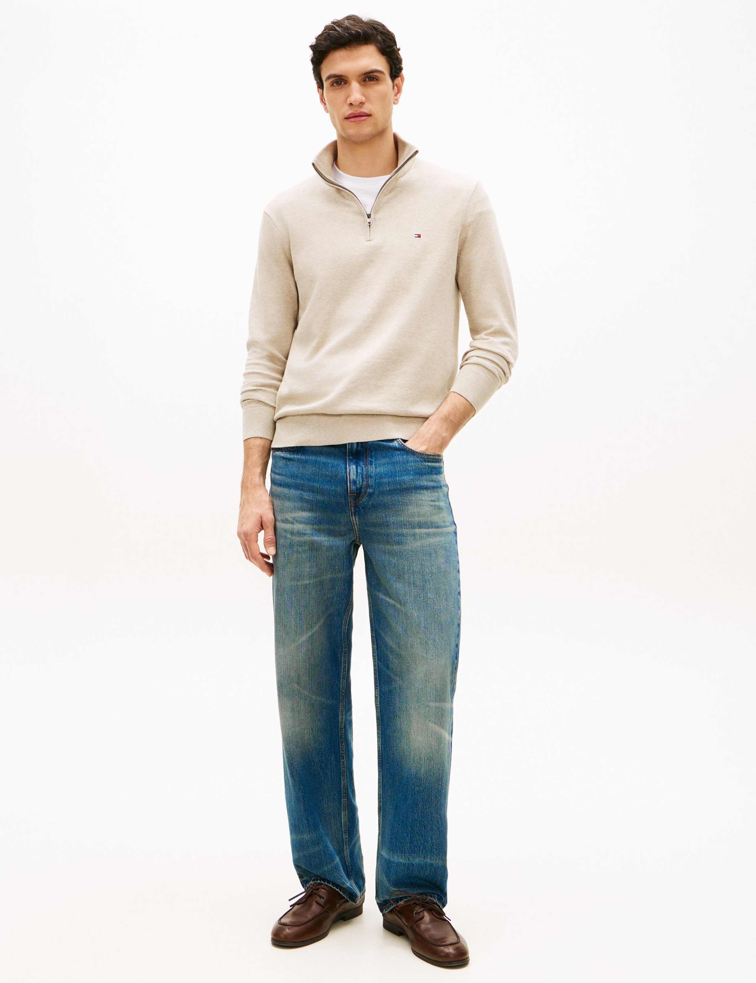 Pure Cotton Half Zip Jumper 3 of 5