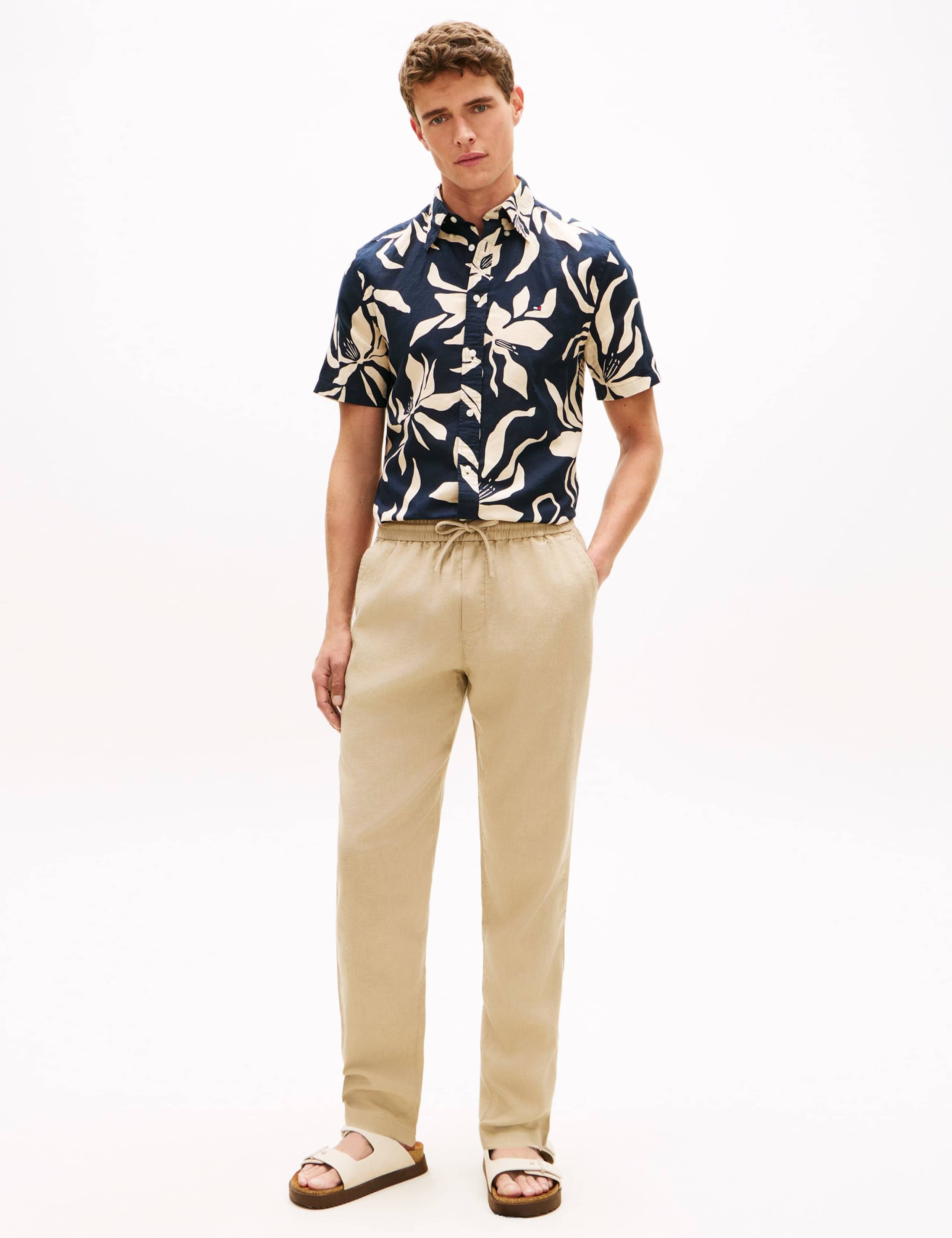 Harlem Sorona Regular Fit Linen Rich Lightweight Trousers 3 of 5