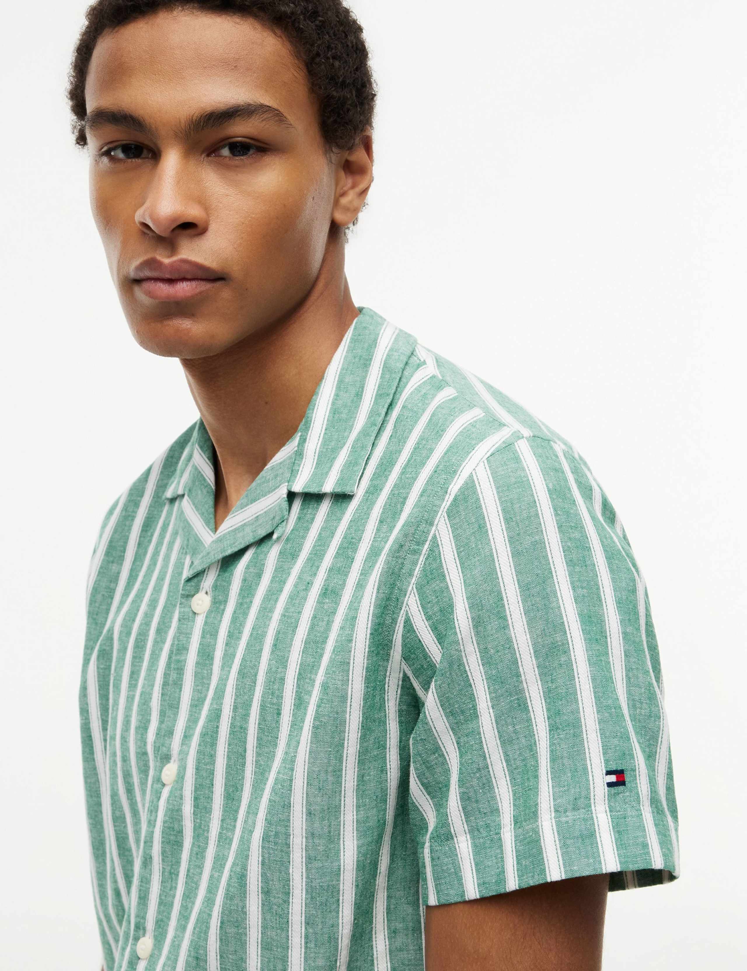 Regular Fit Cotton Rich Striped Short Sleeve Shirt 4 of 5