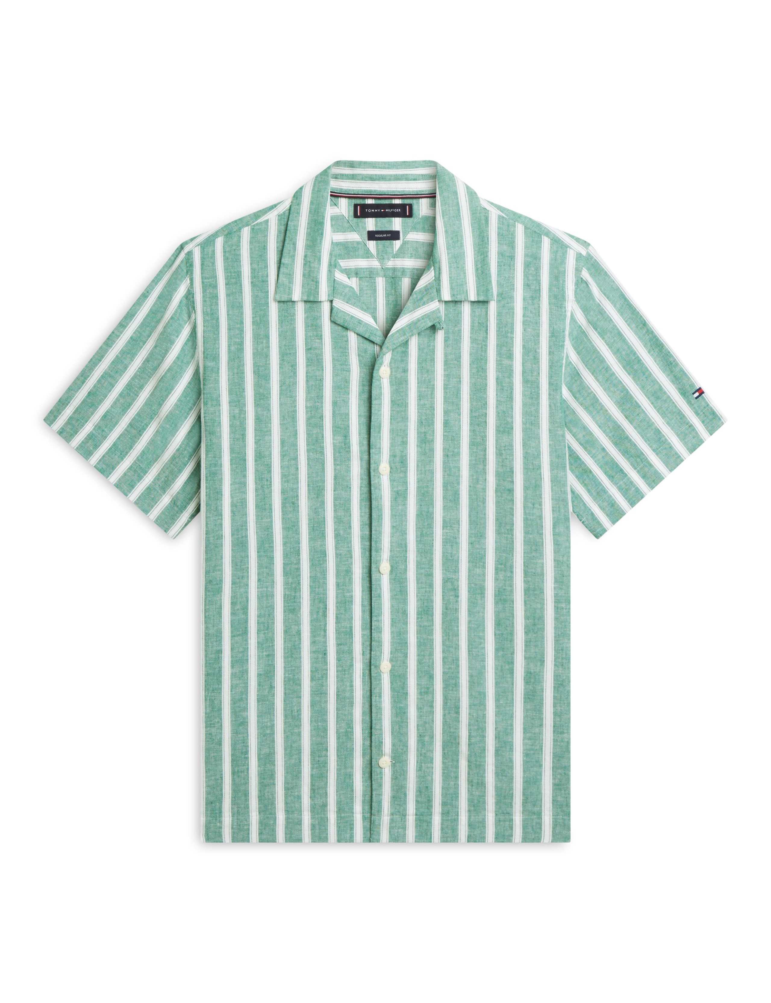 Regular Fit Cotton Rich Striped Short Sleeve Shirt 2 of 5