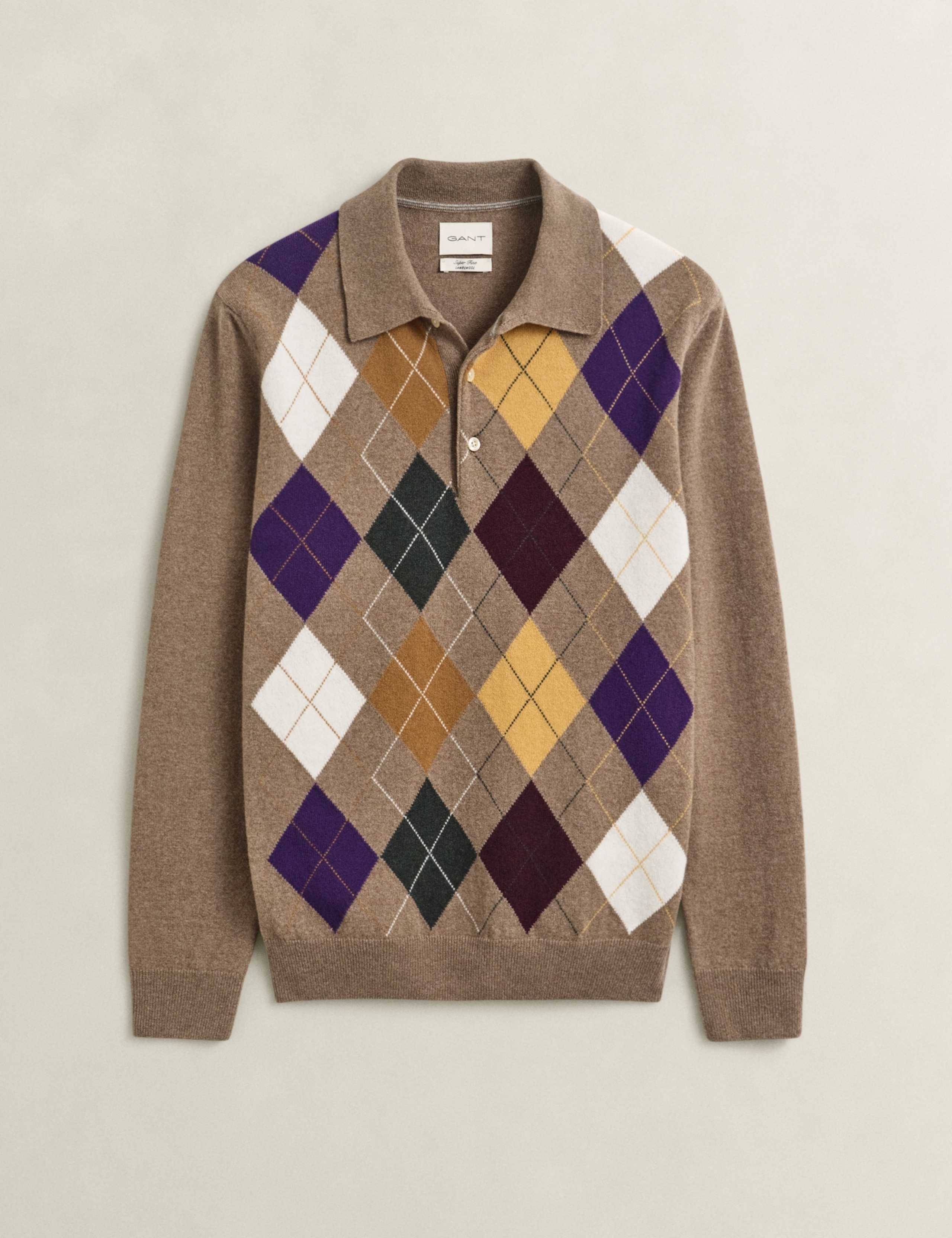 Pure Superfine Lambswool Knitted Polo Shirt 2 of 5
