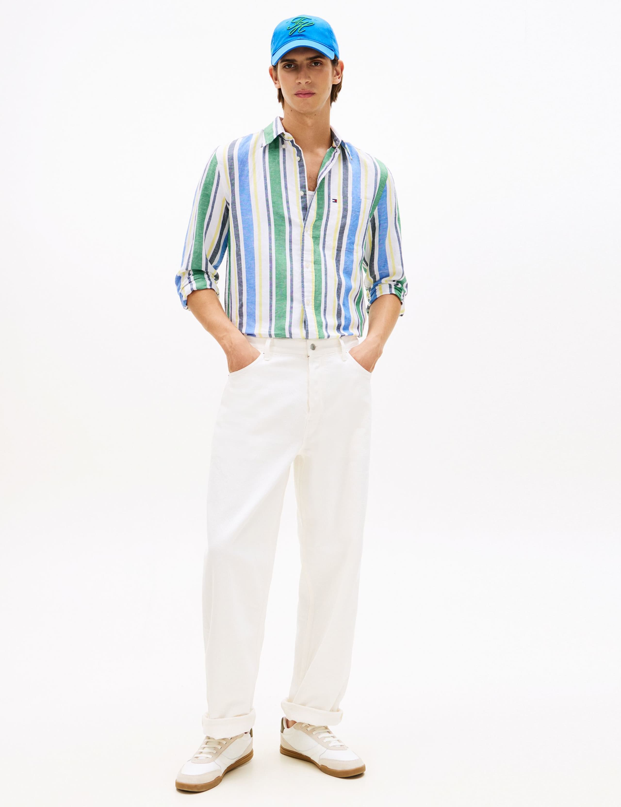 Regular Fit Linen Blend Striped Shirt 3 of 5
