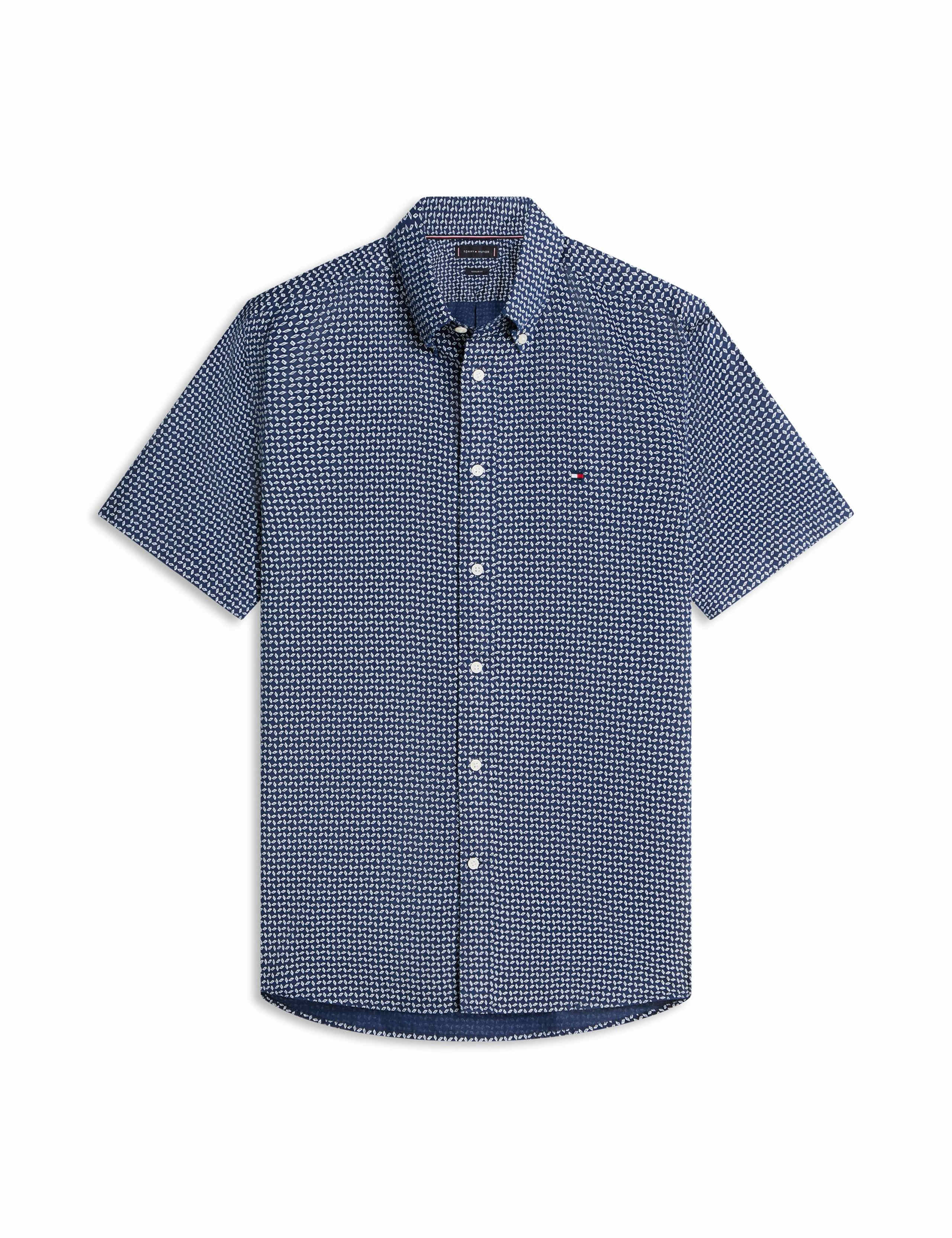 Regular Fit Linen Blend Geometric Shirt 2 of 5