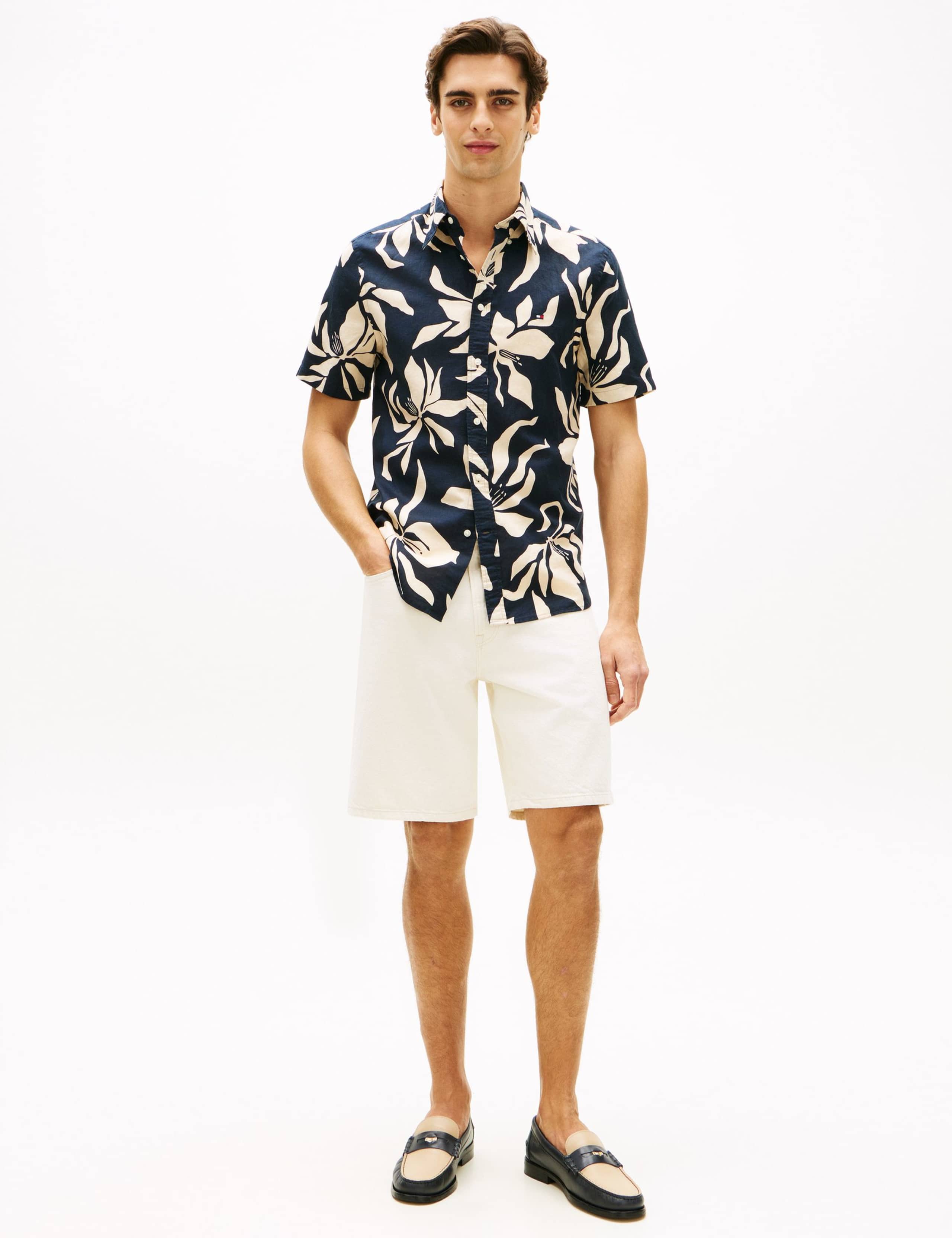 Regular Fit Linen Blend Floral Shirt 3 of 5