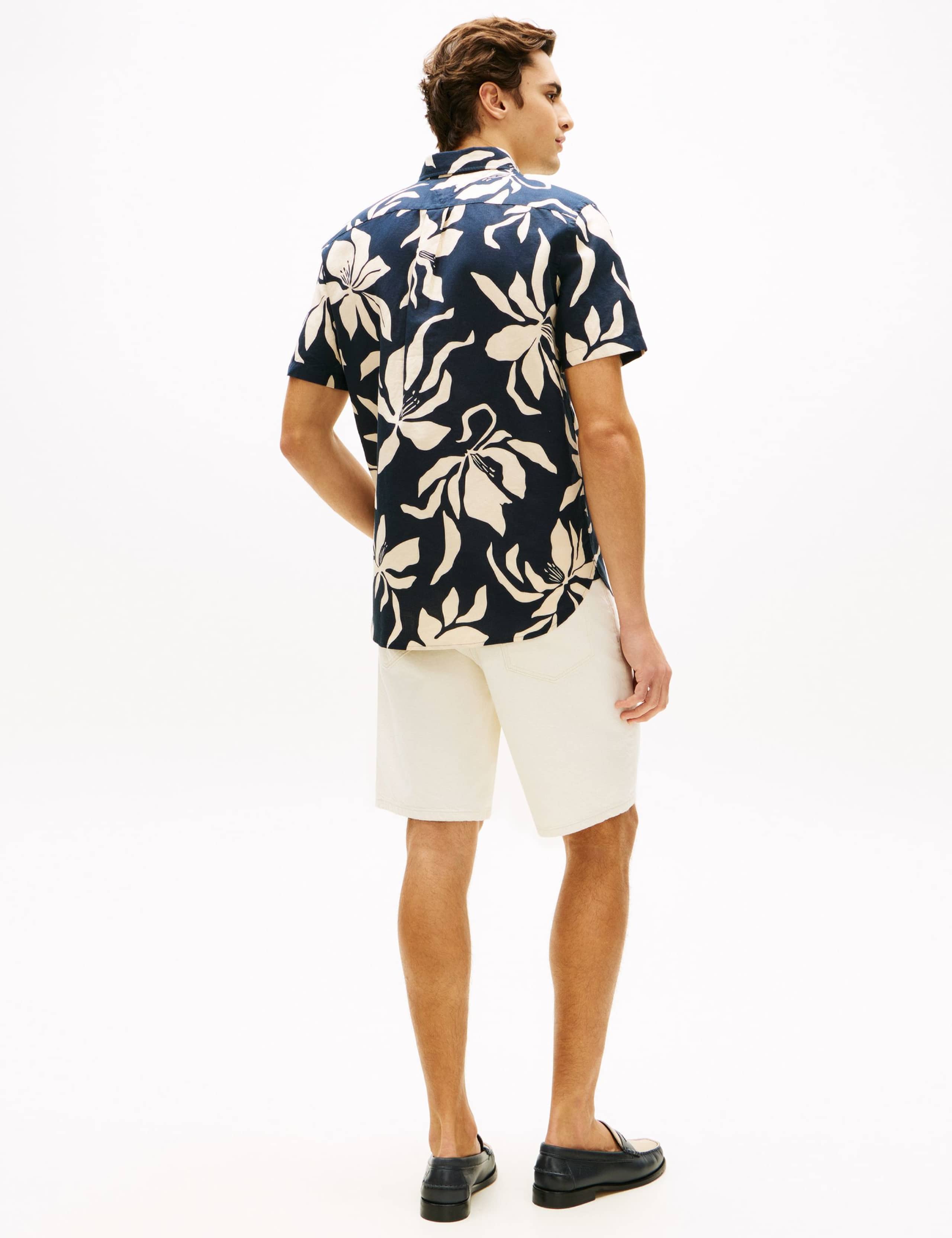 Regular Fit Linen Blend Floral Shirt 5 of 5