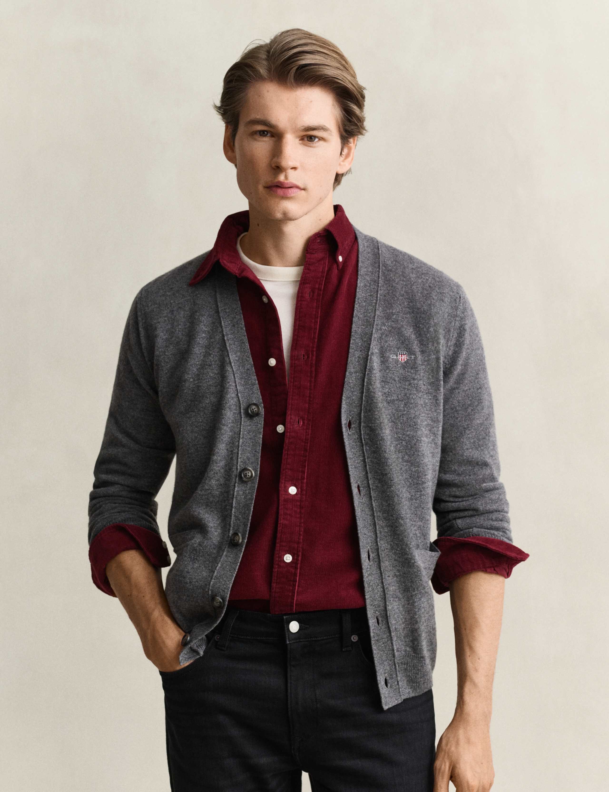 Pure Superfine Lambswool V-Neck Cardigan 1 of 5