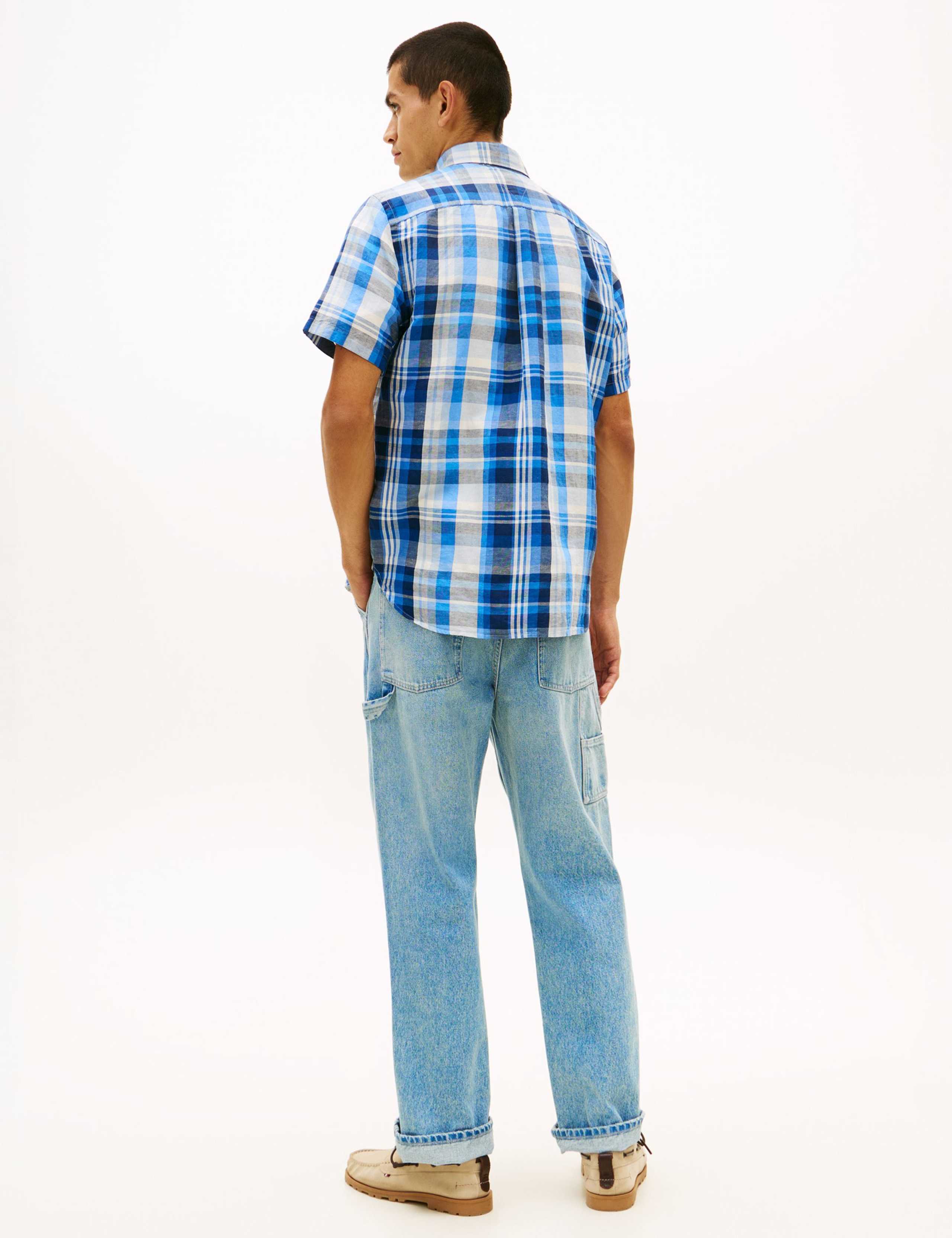 Regular Fit Linen Blend Check Shirt 4 of 5