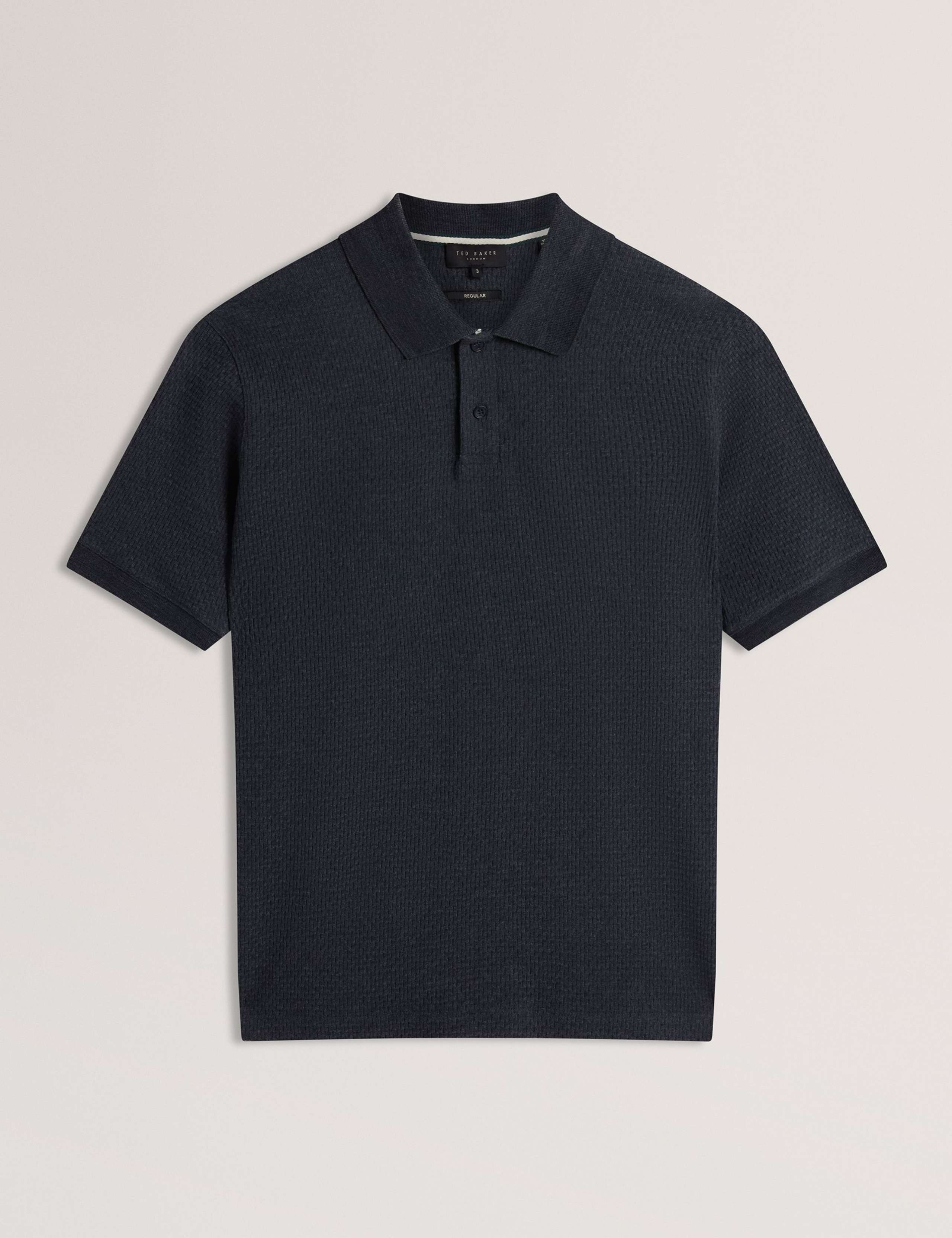 Cotton Blend Textured Polo Shirt 2 of 2