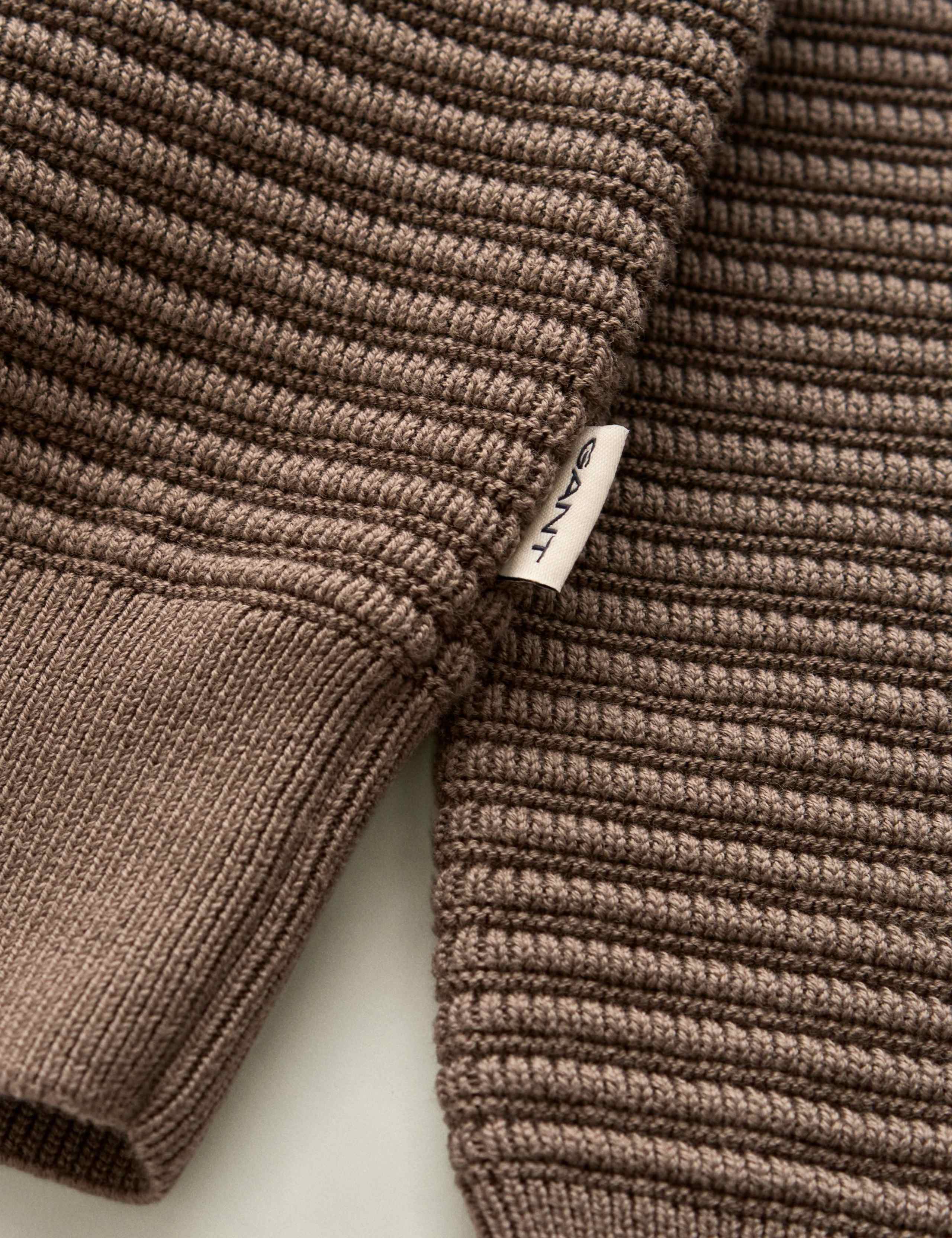 Cotton Rich Textured Shawl Collar Jumper 2 of 2