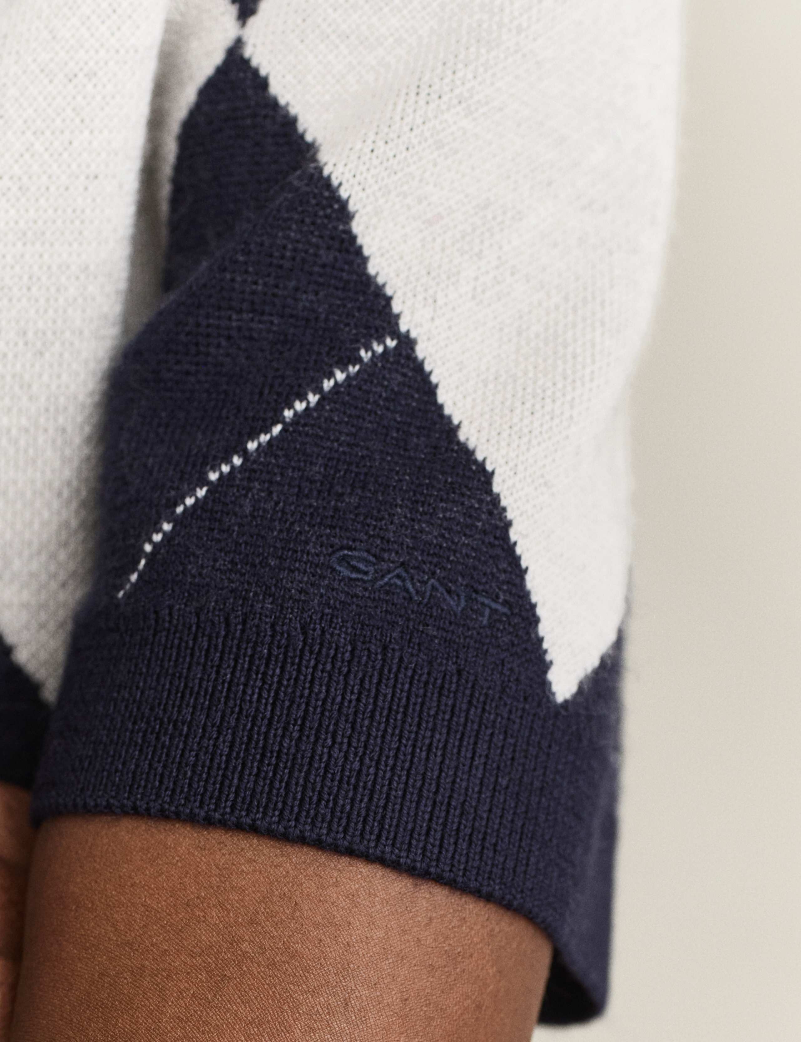 Pure Merino Wool Argyle Knitted Top 6 of 6
