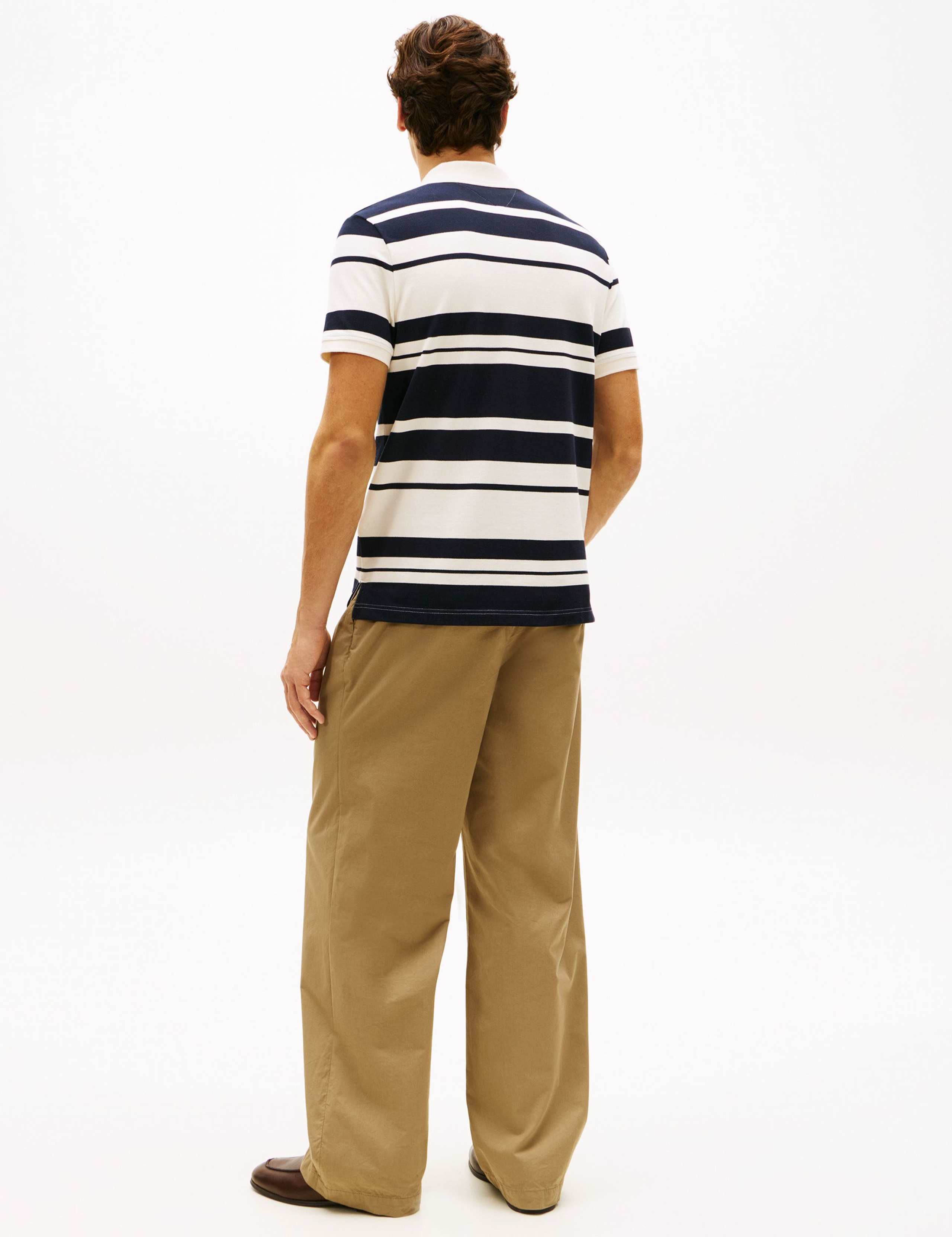 Cotton Rich Pique Striped Polo Shirt 5 of 5