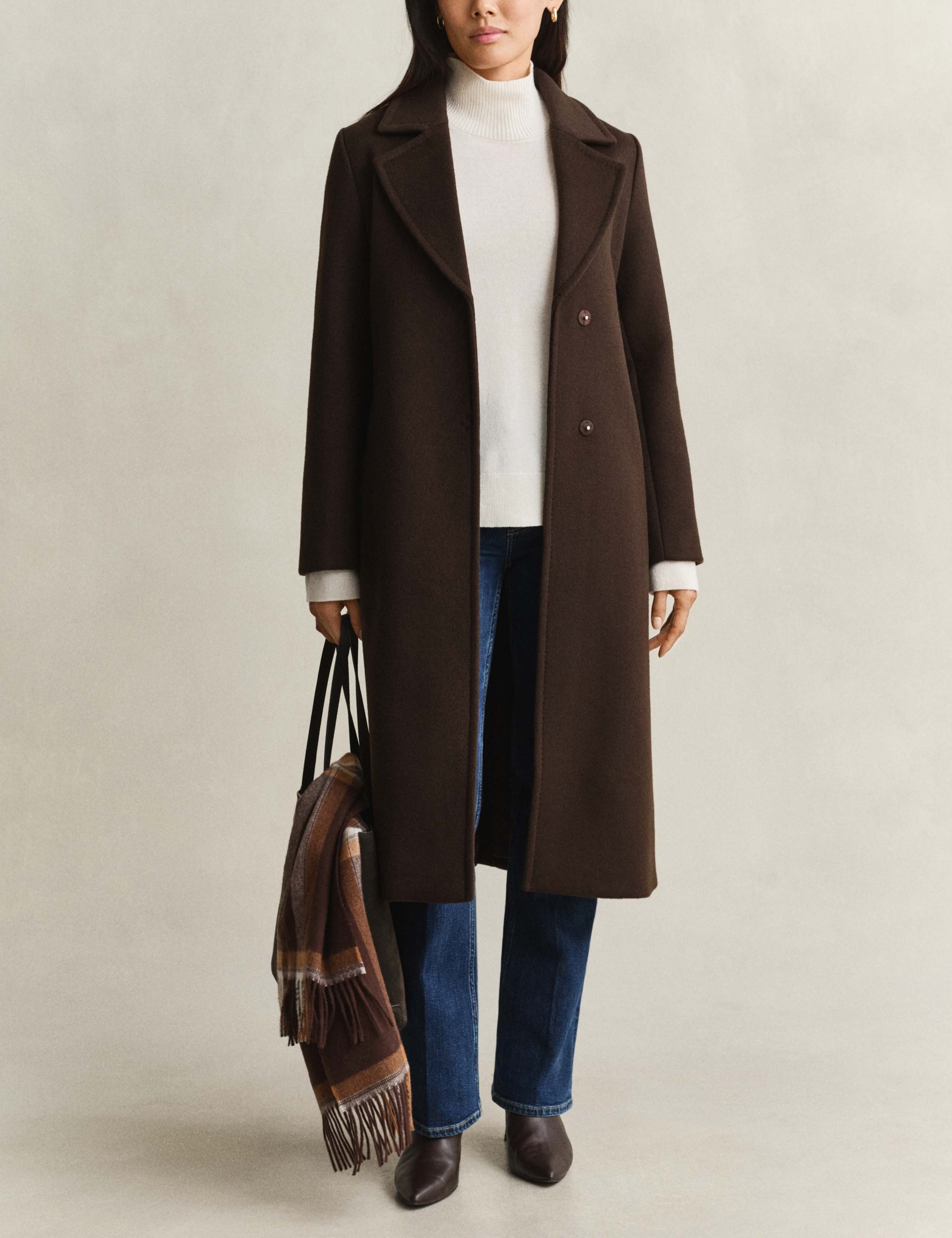 Wool Blend Belted Coat 2 of 7