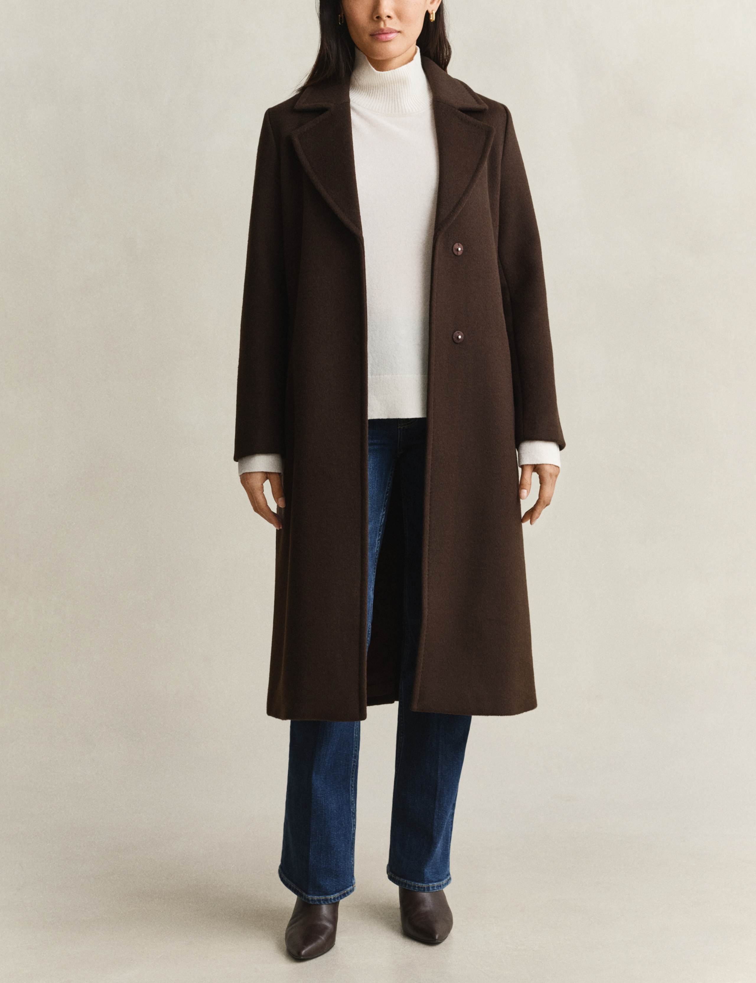 Wool Blend Belted Coat 4 of 7
