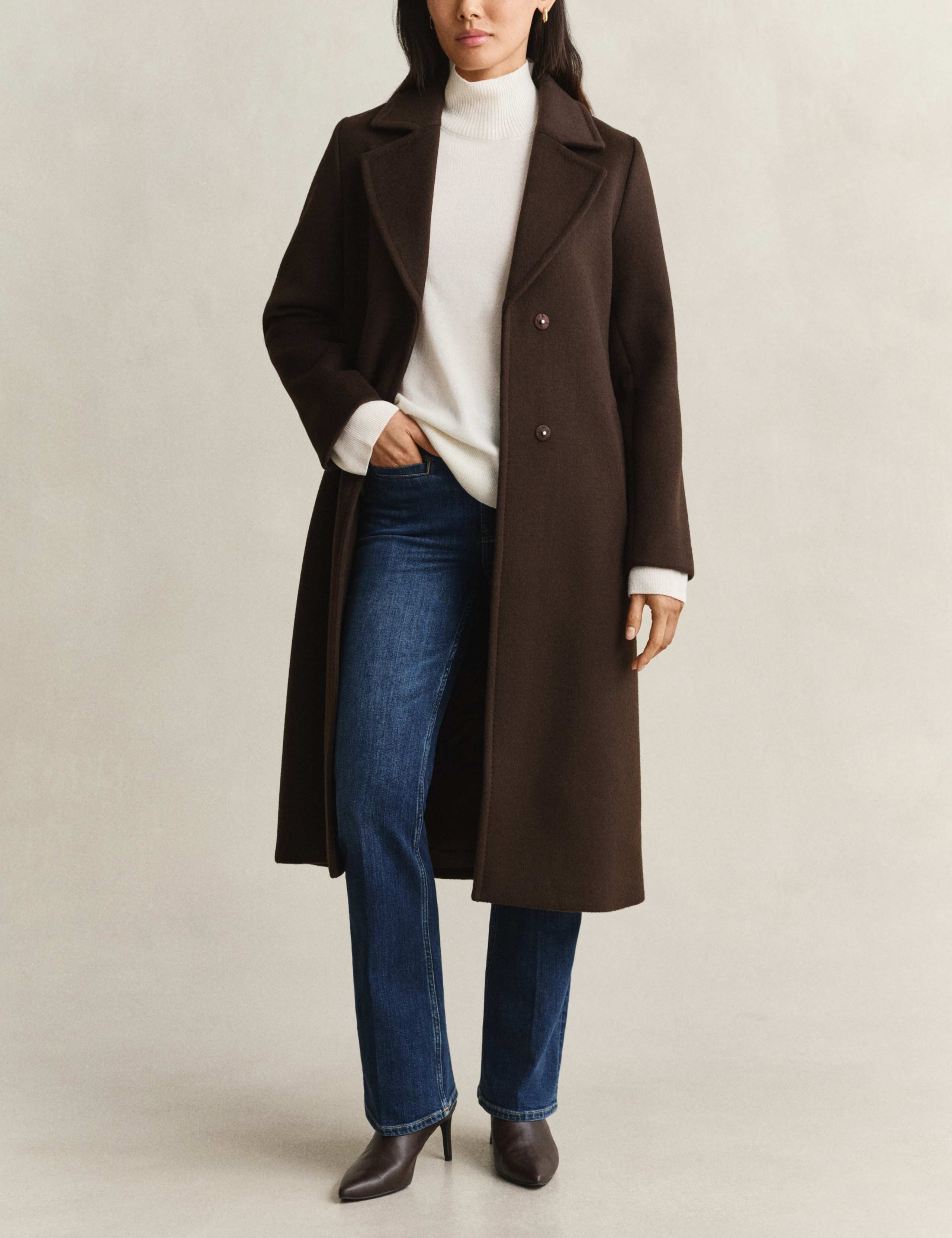 Wool Blend Belted Coat 5 of 7