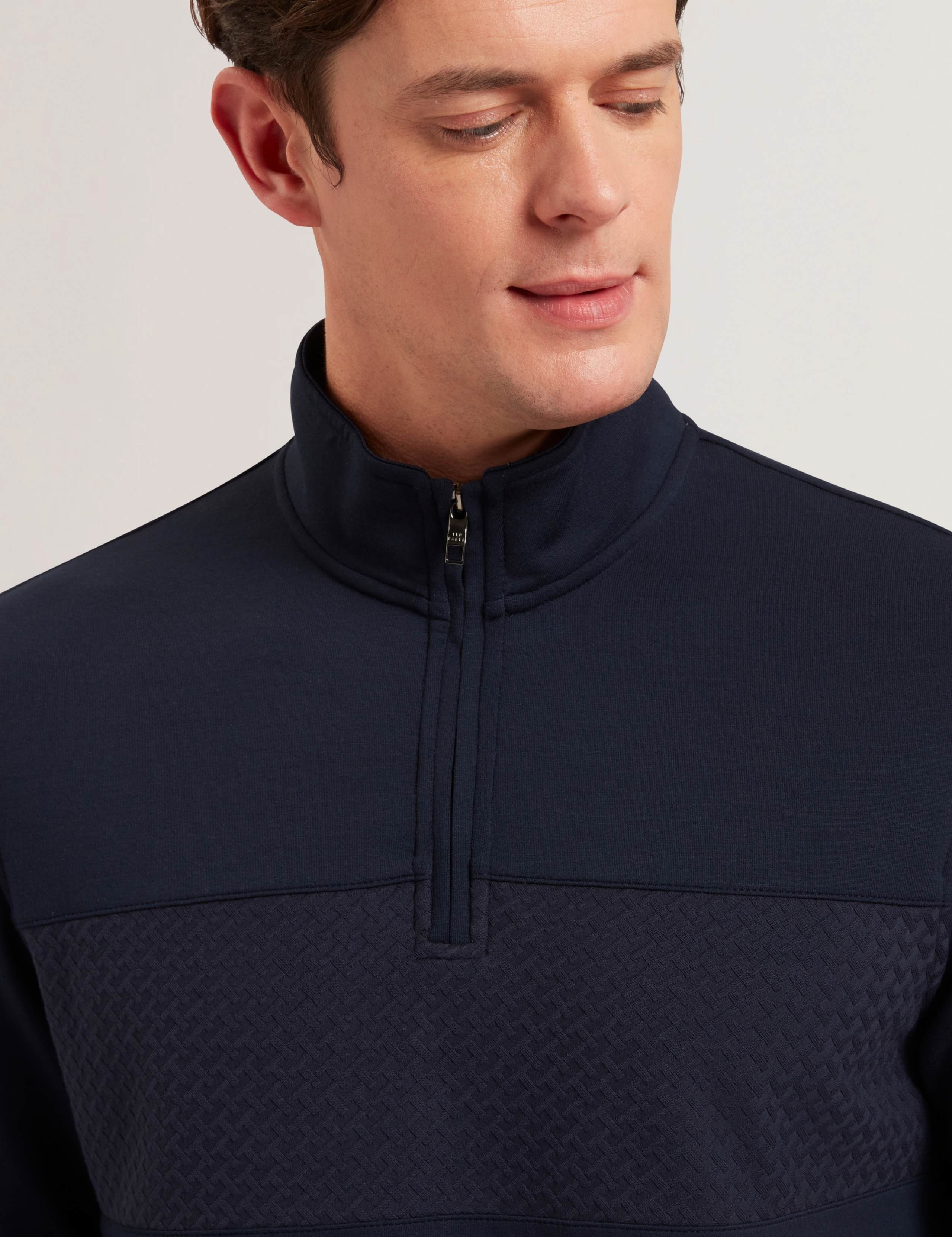 Modal Blend Half Zip Long Sleeve Sweatshirt 4 of 5