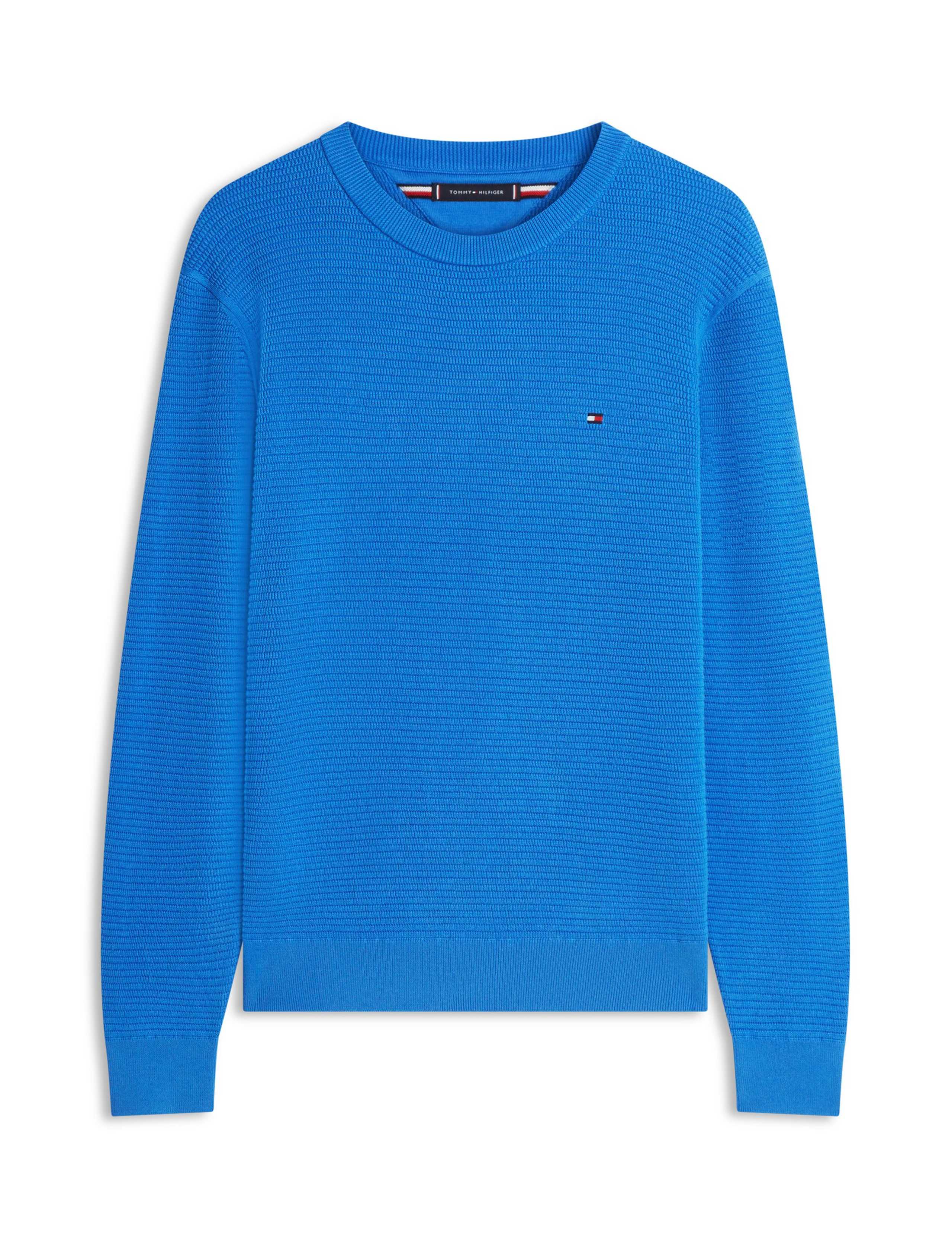 Pure Cotton Textured Crew Neck Jumper 2 of 5