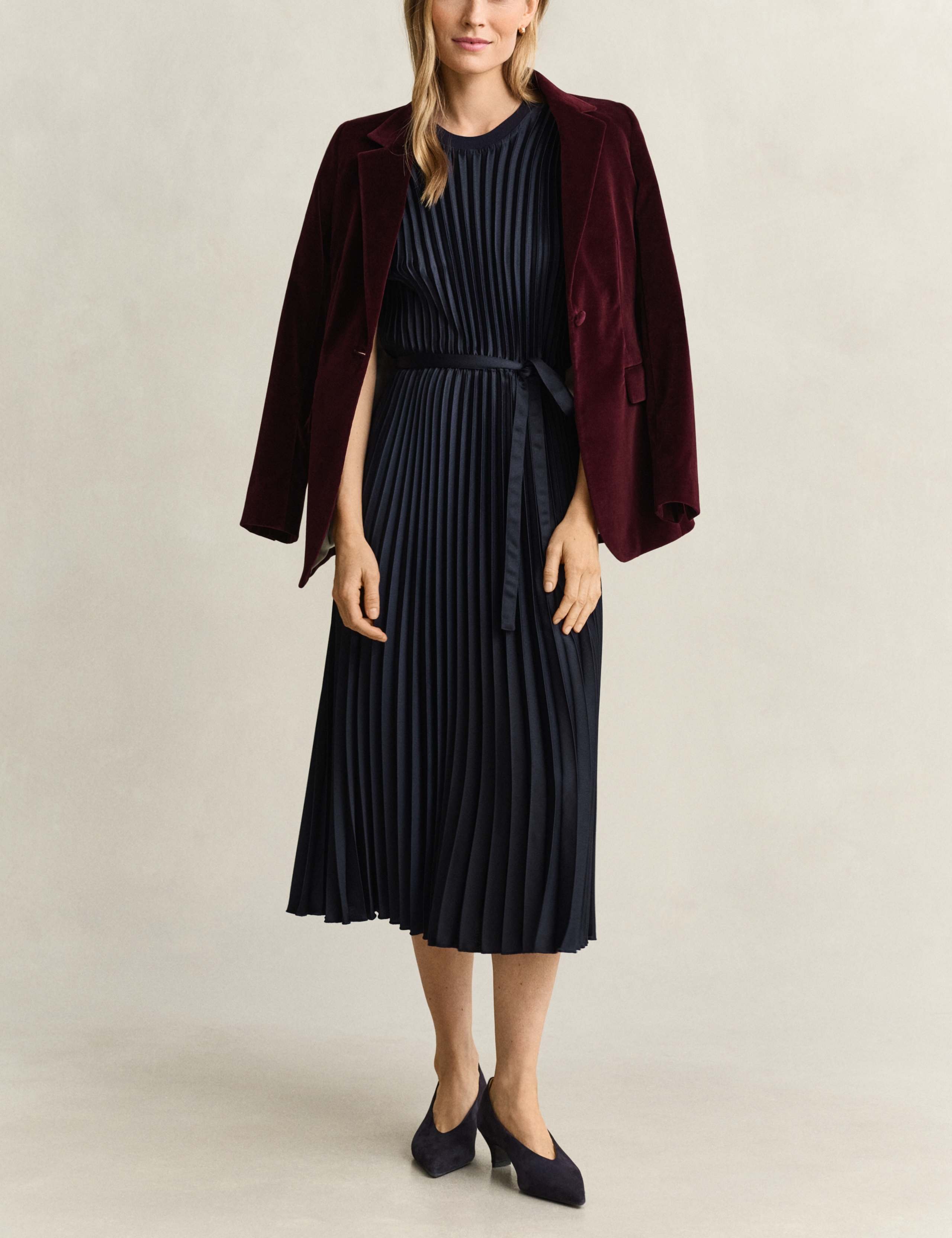 Plisse Midi Waisted Dress 3 of 7