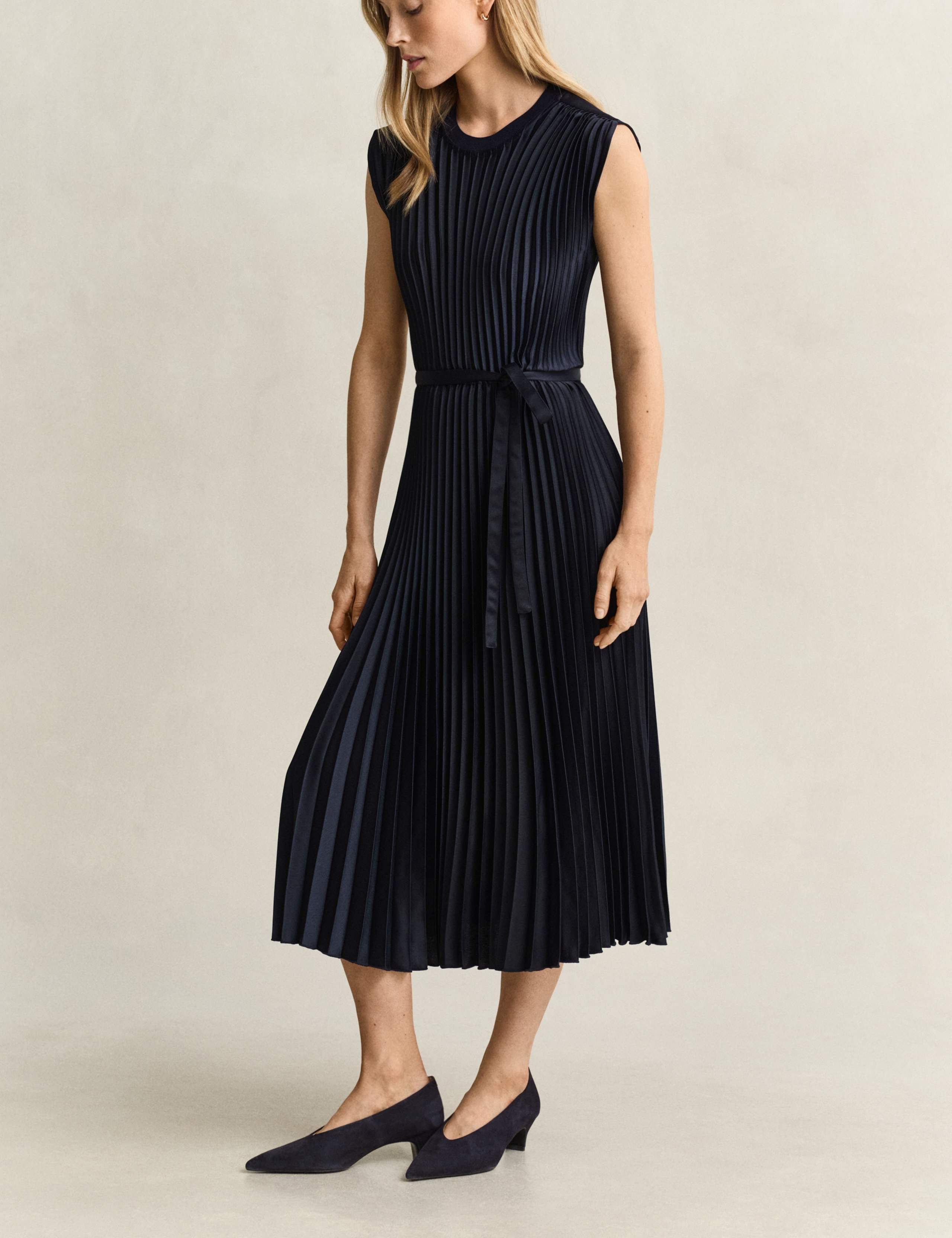 Plisse Midi Waisted Dress 5 of 7
