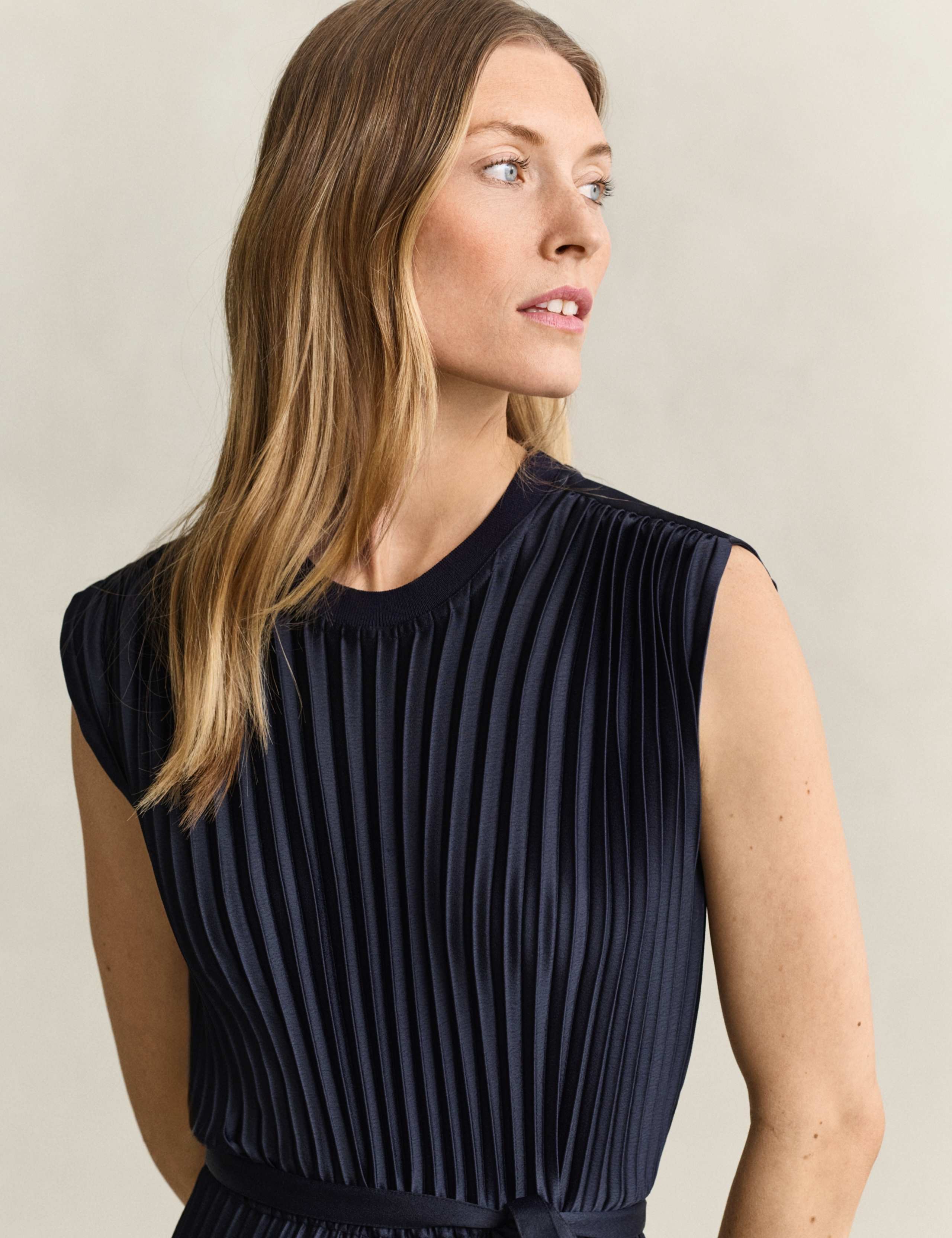 Plisse Midi Waisted Dress 6 of 7