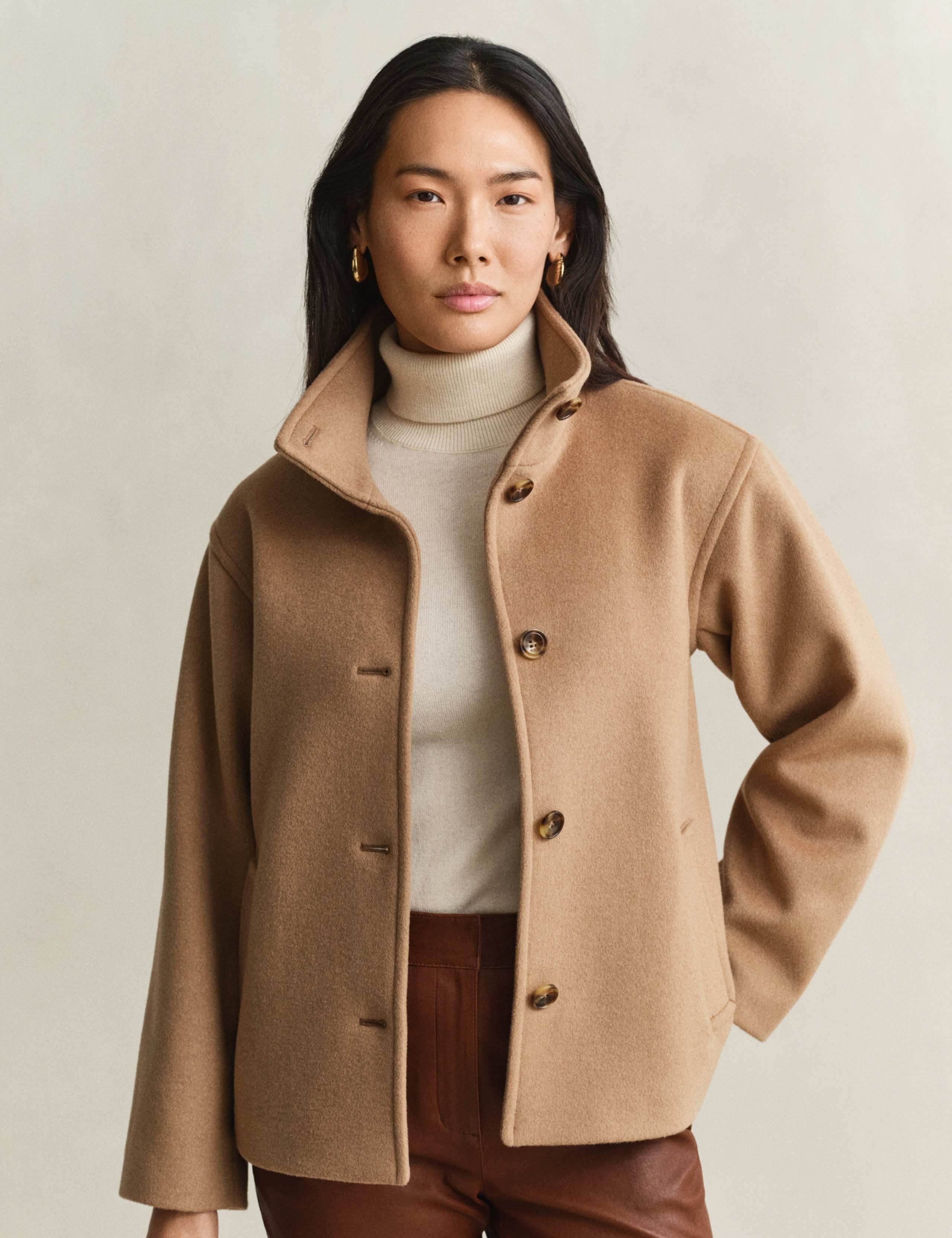 Wool Rich Funnel Neck Jacket 1 of 6