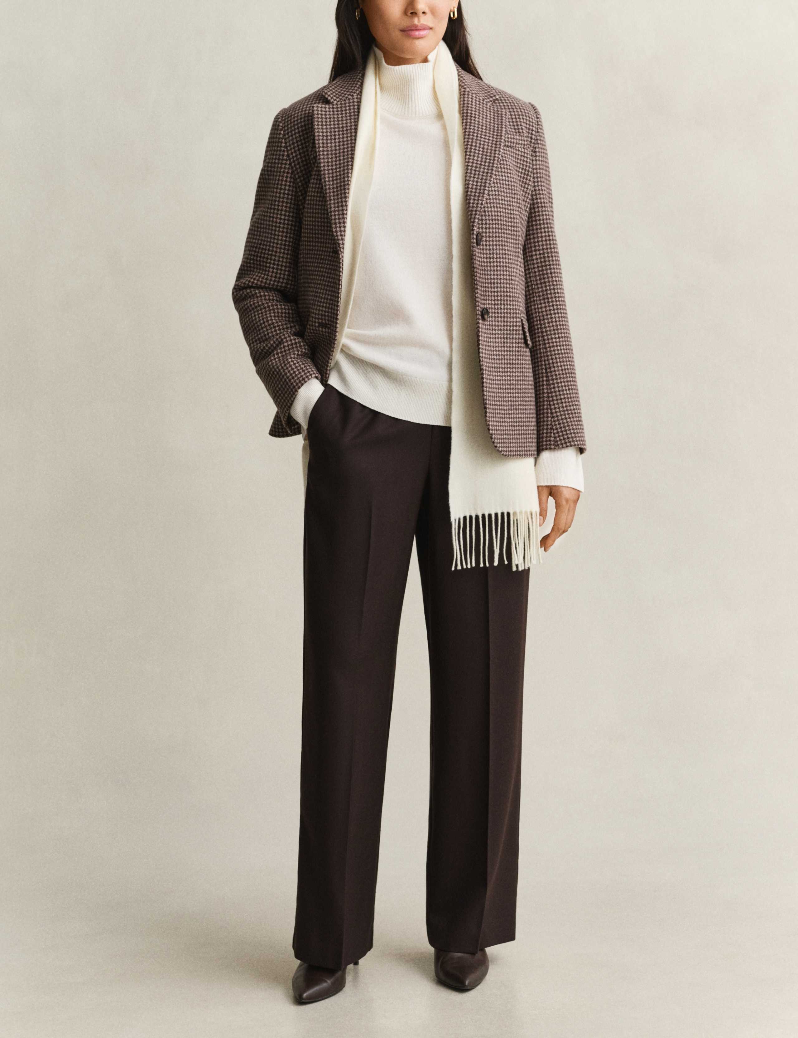 Wool Blend Wide Leg Trousers 2 of 6